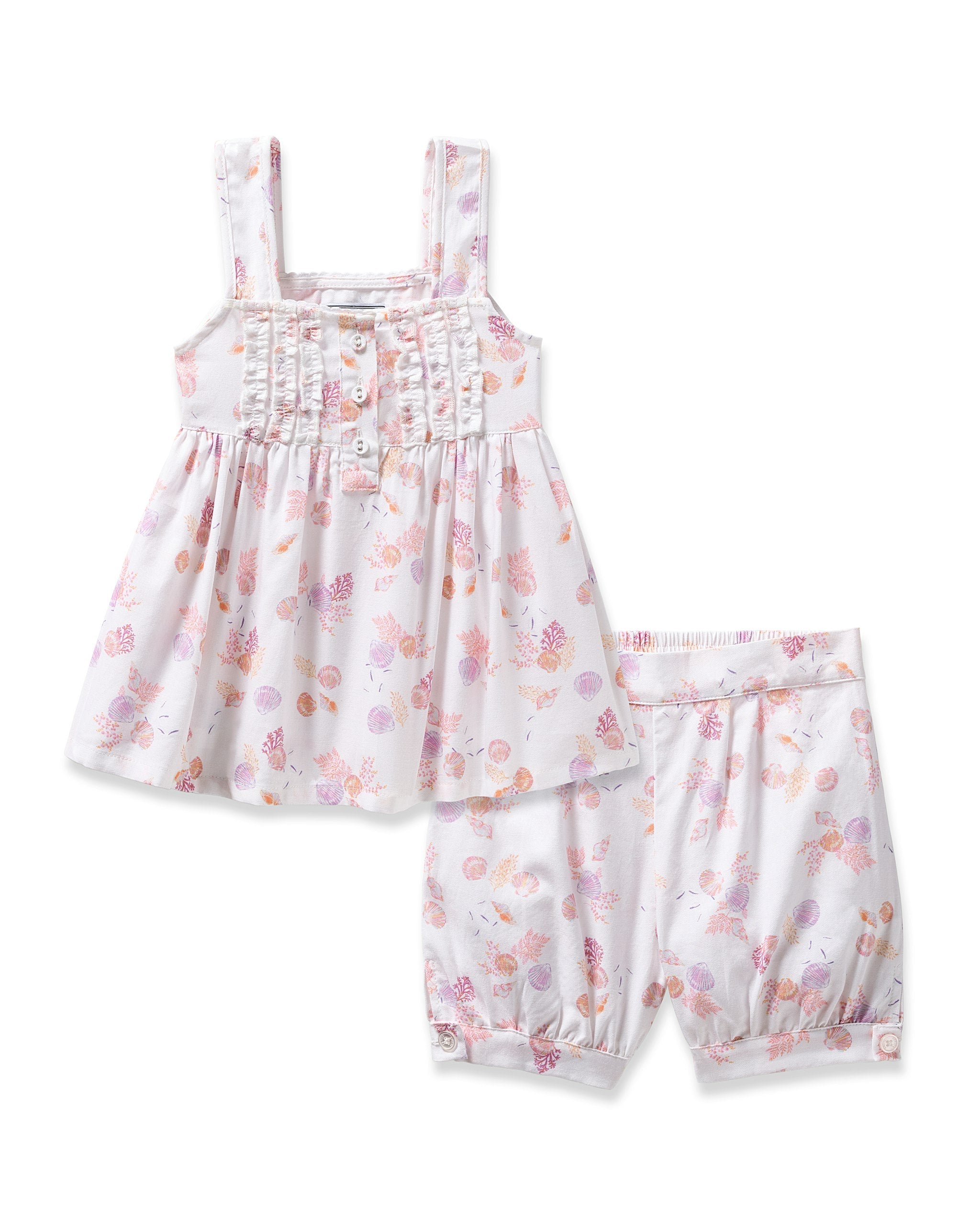 Girl's Twill Charlotte Short Set in Seashell Splendor in Seashell Splendor#Color_Seashell Splendor