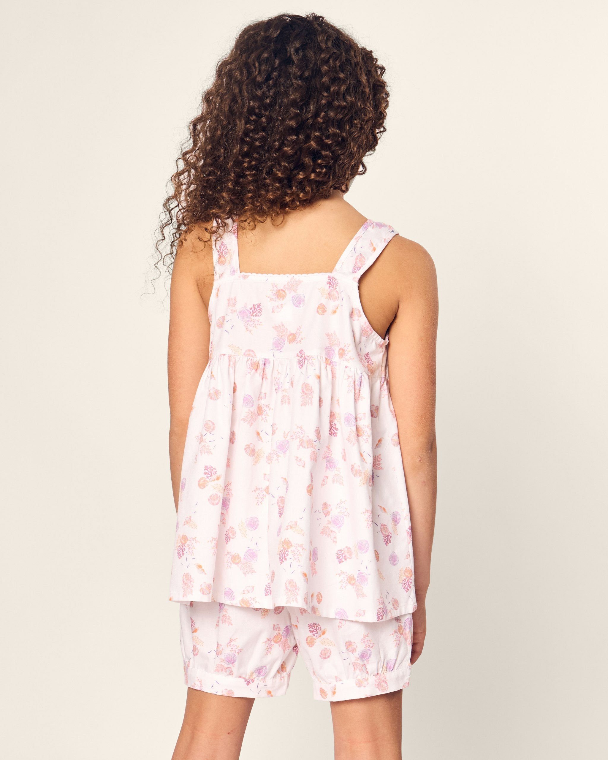 Girl's Twill Charlotte Short Set in Sweethearts in Seashell Splendor#Color_Seashell Splendor