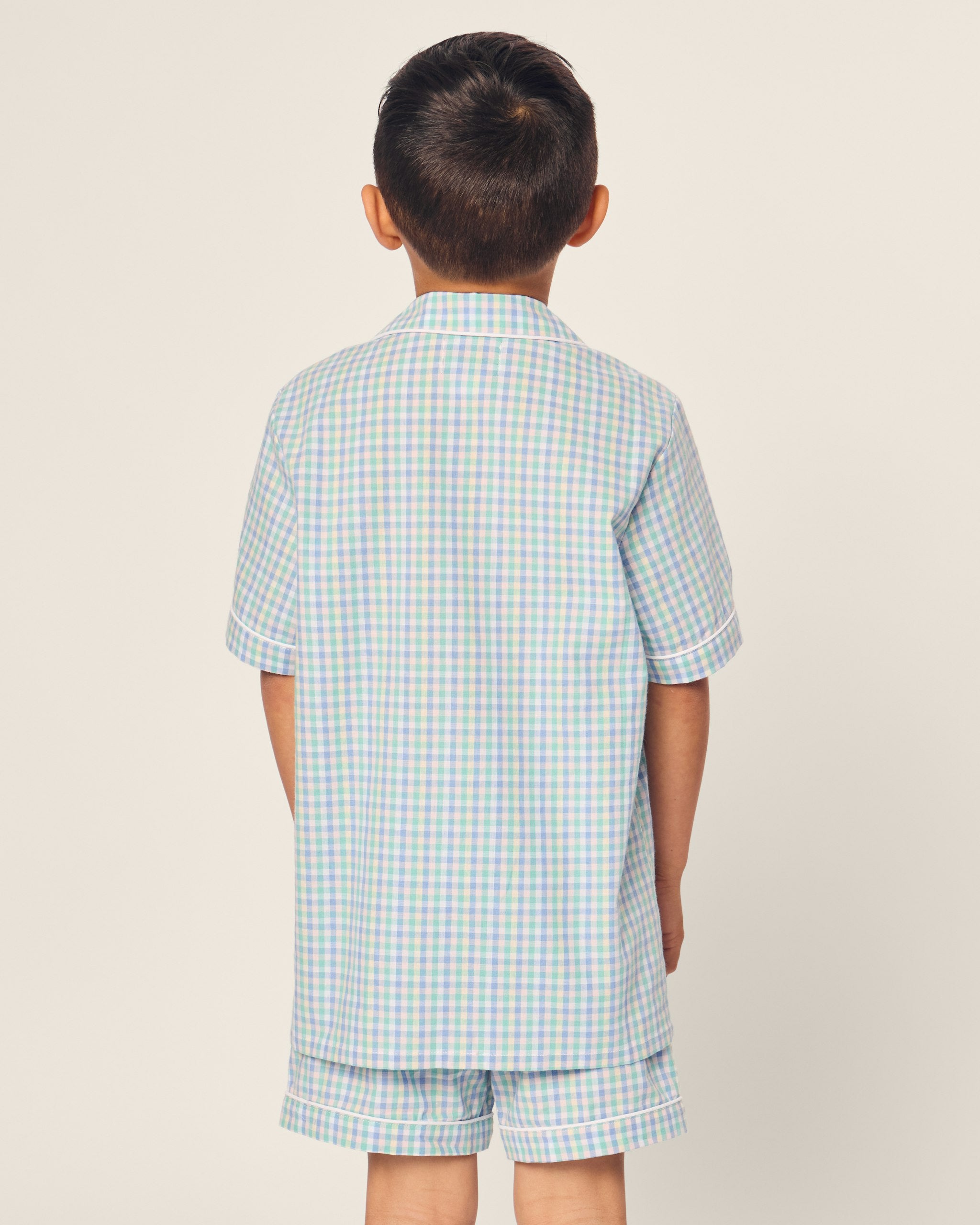Kid's Twill Short Set in Light Blue Gingham in Spring Gingham#Color_Spring Gingham