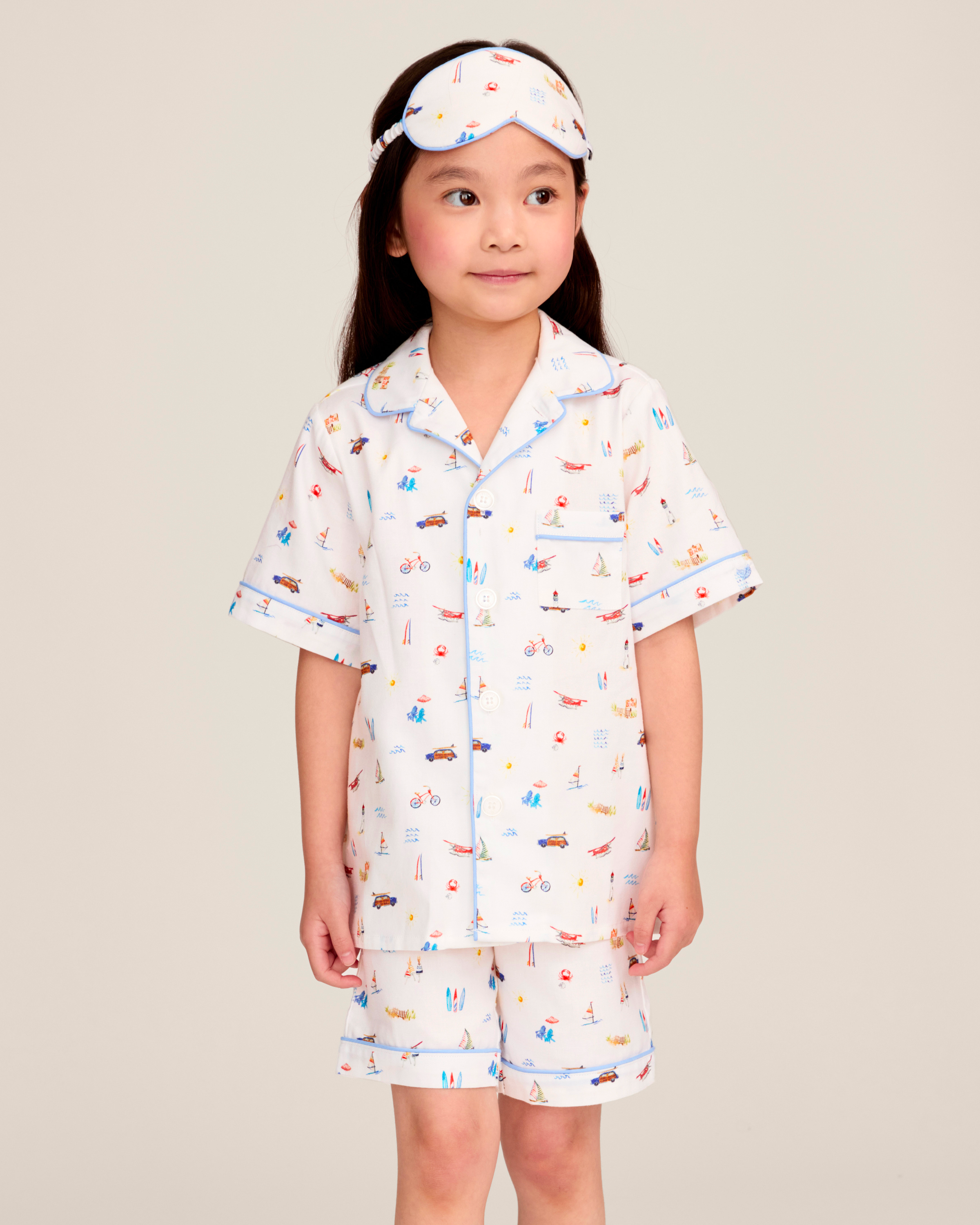 Kid's Twill Pajama Short Set in Summer Nostalgia