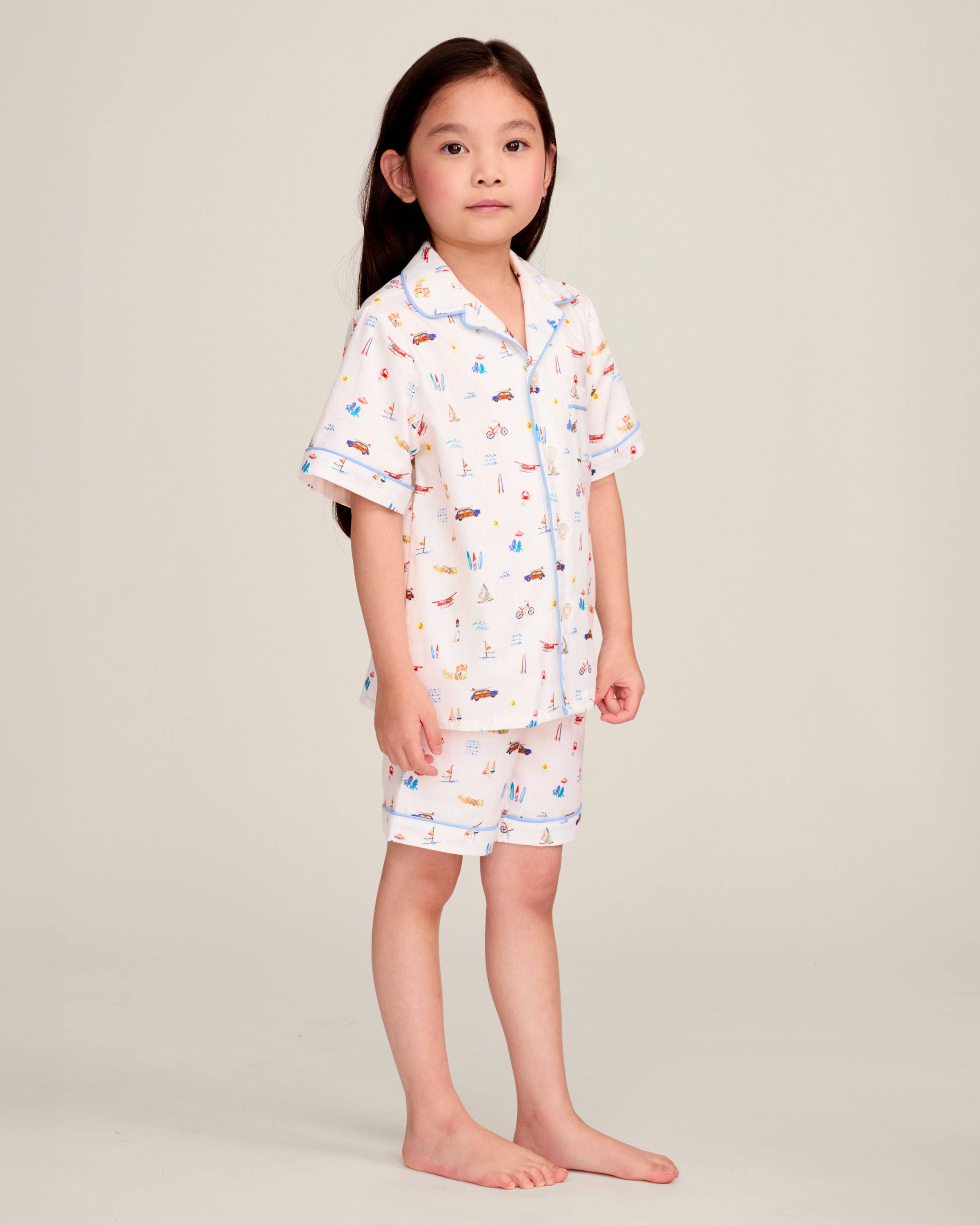 Kid's Twill Pajama Short Set in Summer Nostalgia