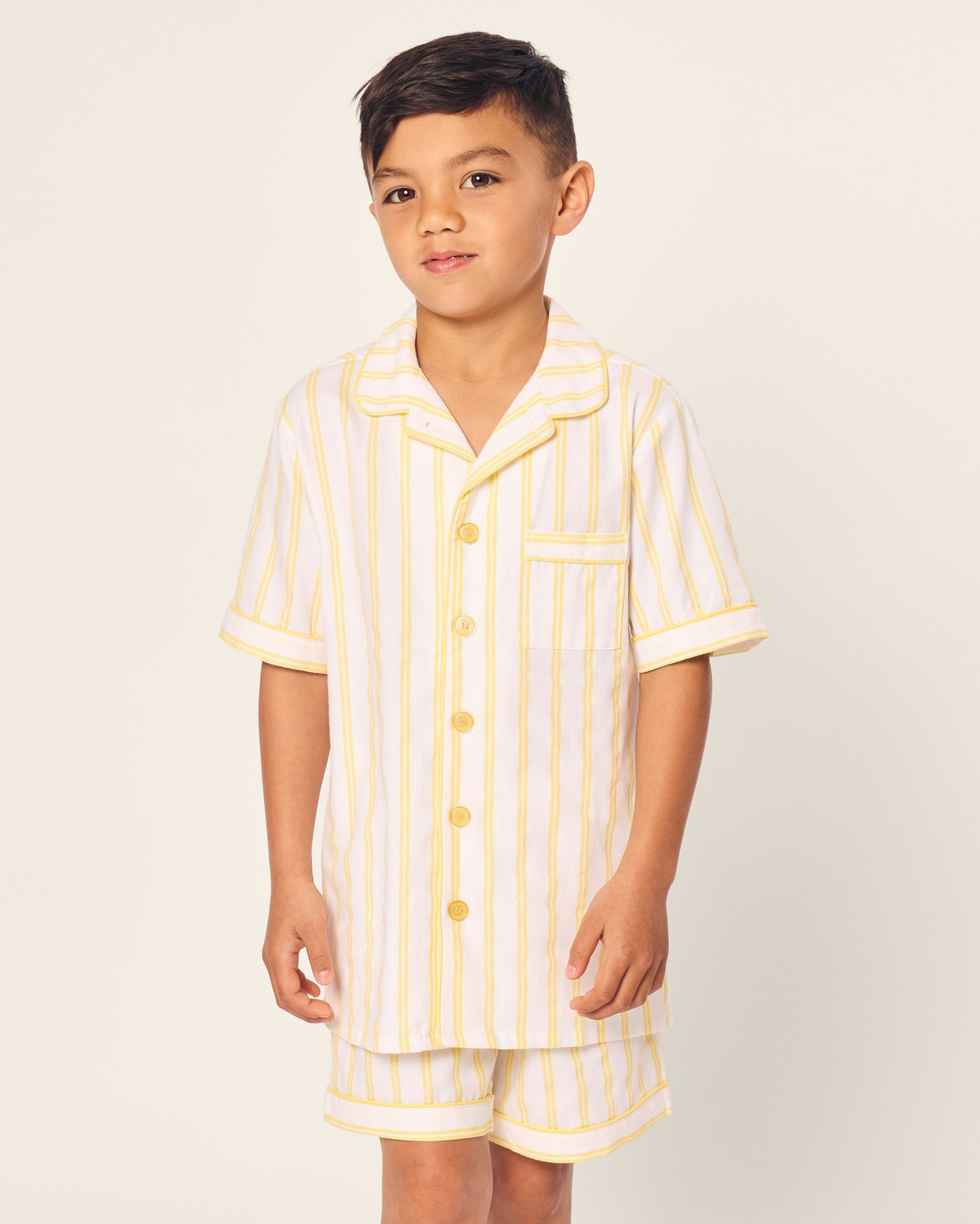 Kid's Twill Short Set in Periwinkle Stripe in Sunny Stripe#Color_Sunny Stripe