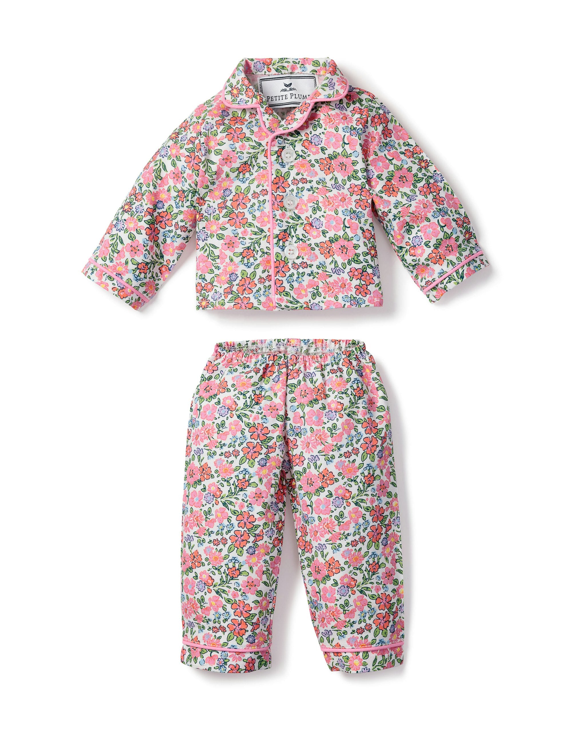 Kid's Twill Doll Pajamas in Petite Petals in Fleurs de Rose#Color_Fleurs de Rose