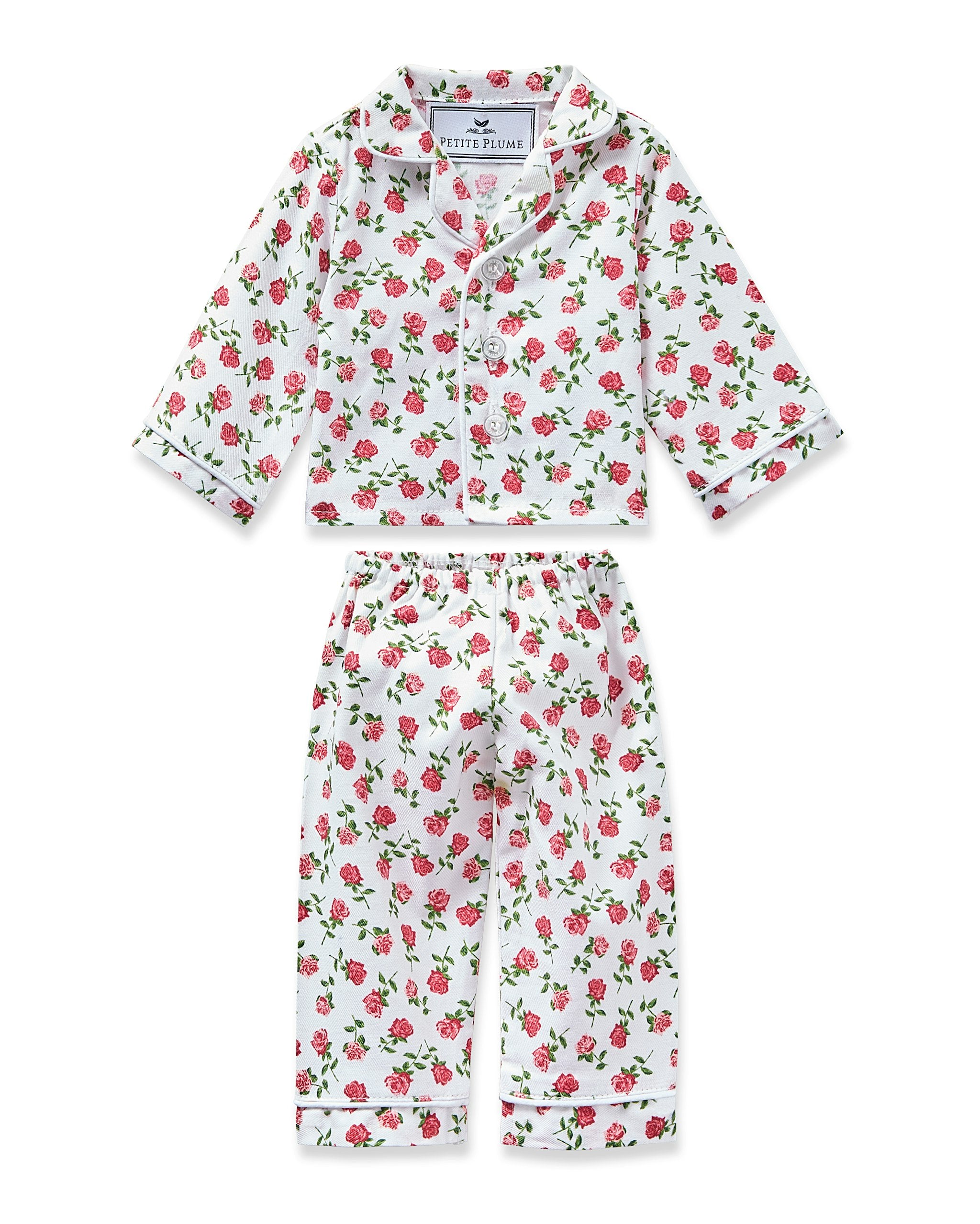 Kid's Twill Doll Pajamas in Petite Petals in Petite Petals#Color_Petite Petals