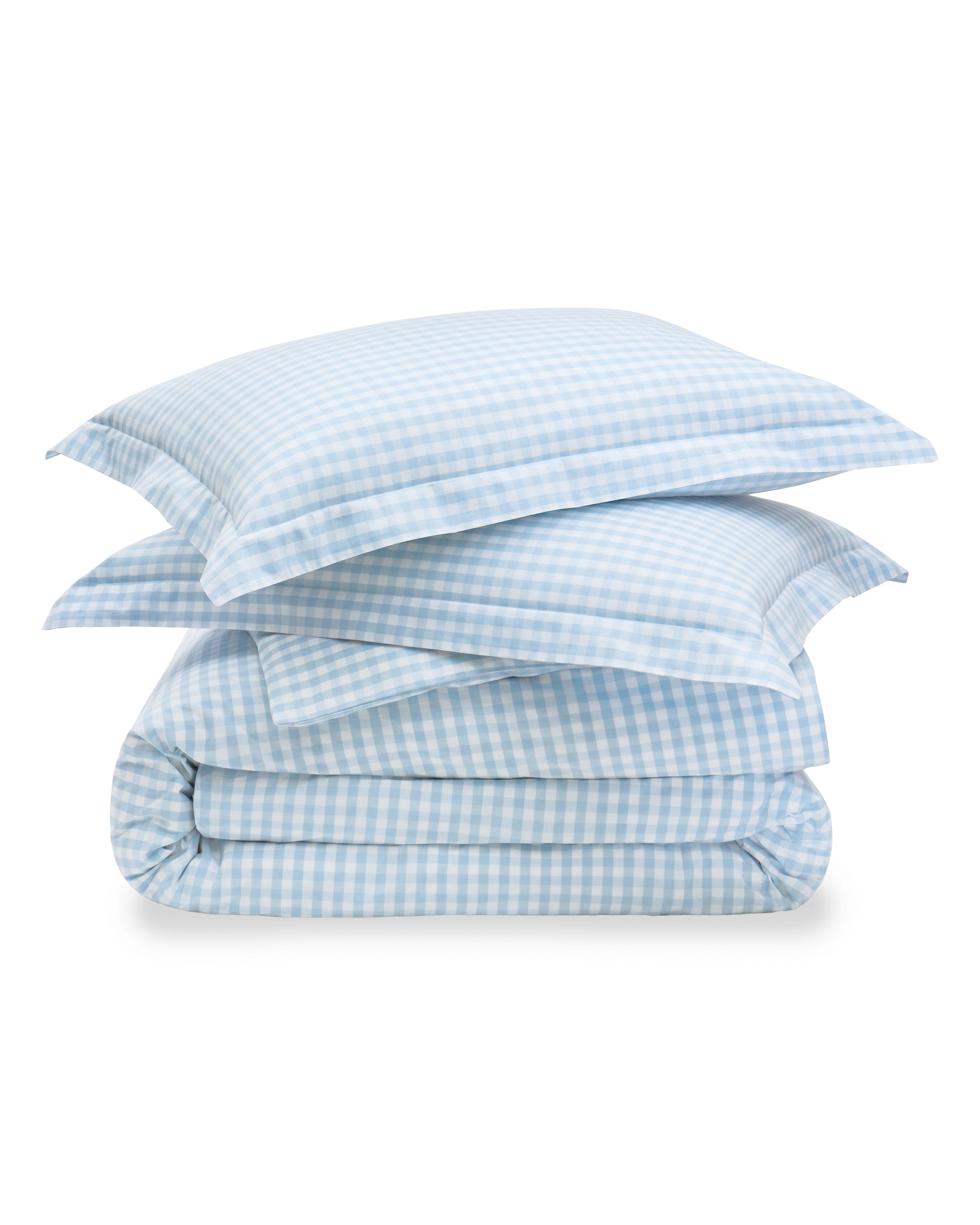 Luxe Premium Percale Duvet Set in Light Blue Gingham in Light Blue Gingham#Color_Light Blue Gingham