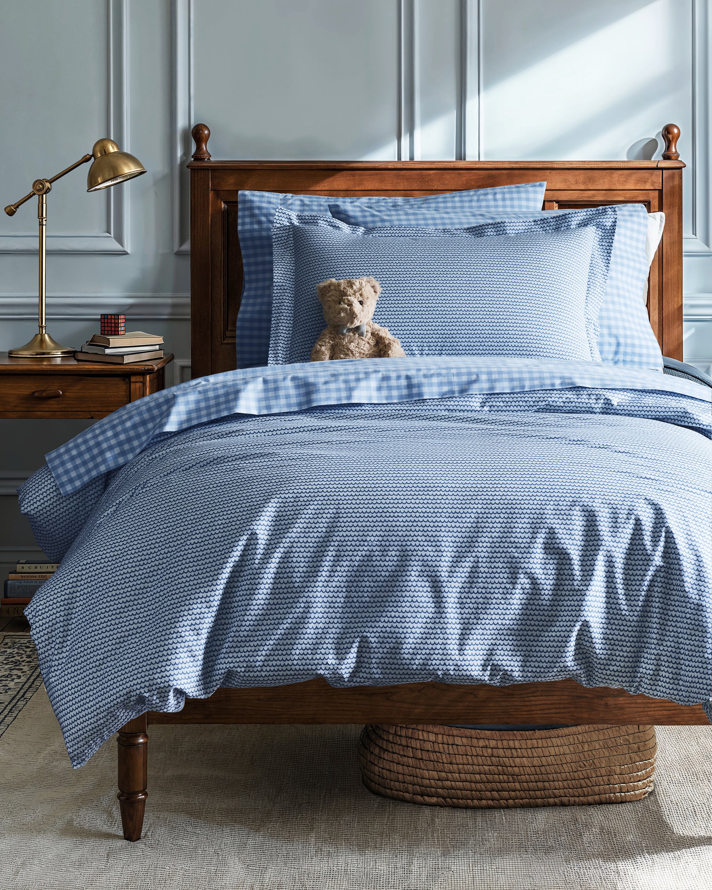 Luxe Premium Percale Duvet Set in Sweethearts in La Mer#Color_La Mer