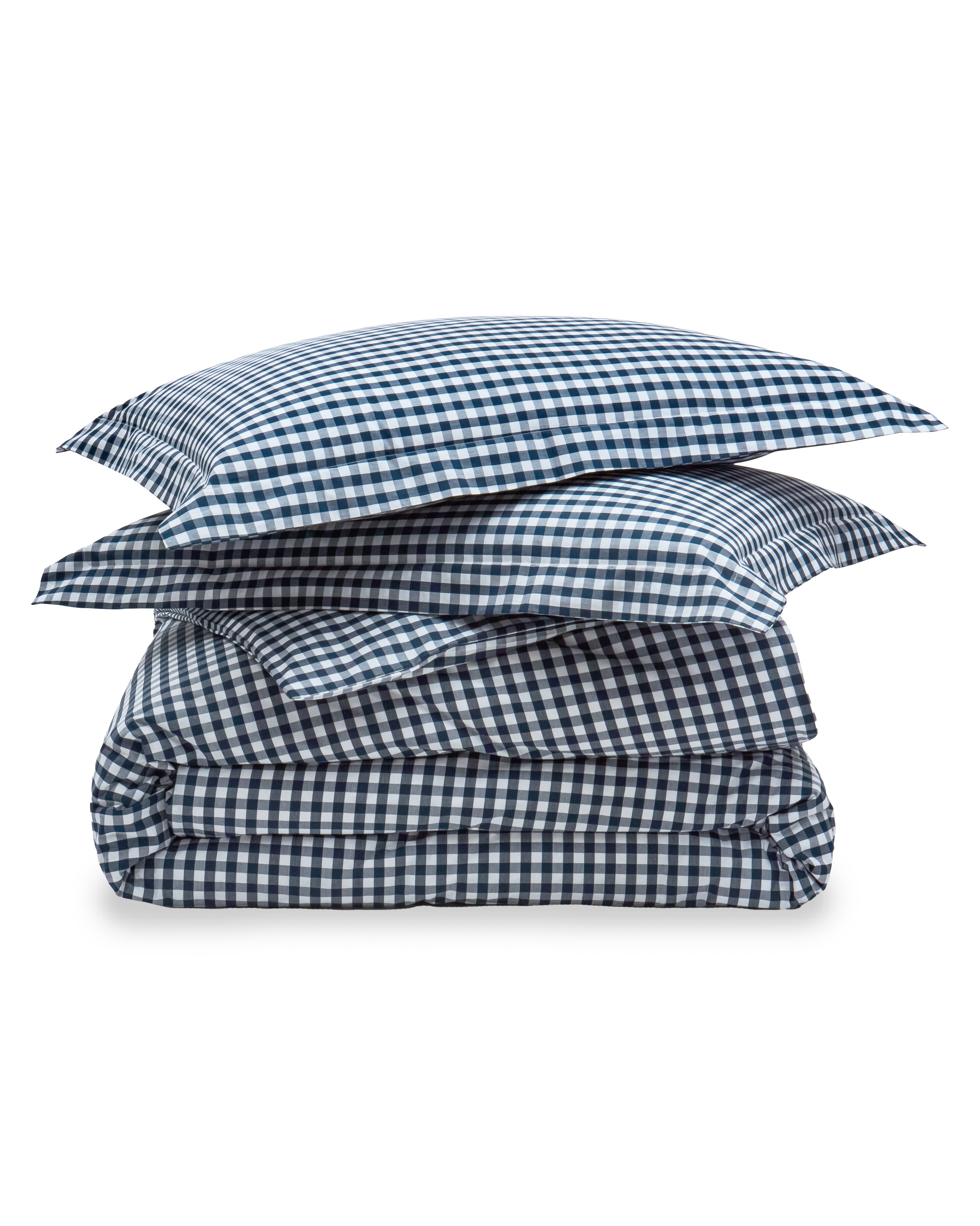 Luxe Premium Percale Duvet Set in Navy Gingham in Navy Gingham#Color_Navy Gingham