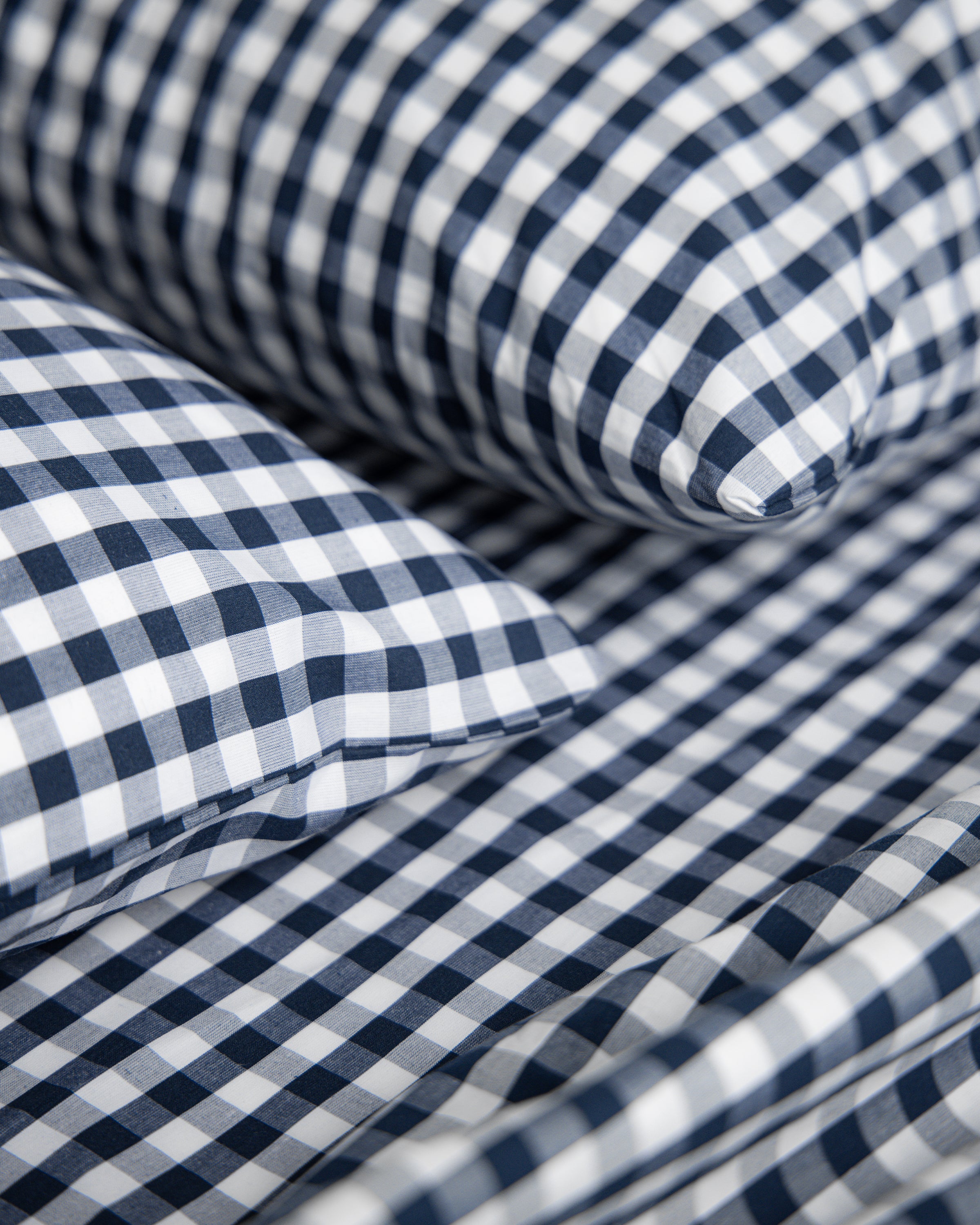 Luxe Premium Percale Duvet Set in Navy Gingham in Navy Gingham#Color_Navy Gingham