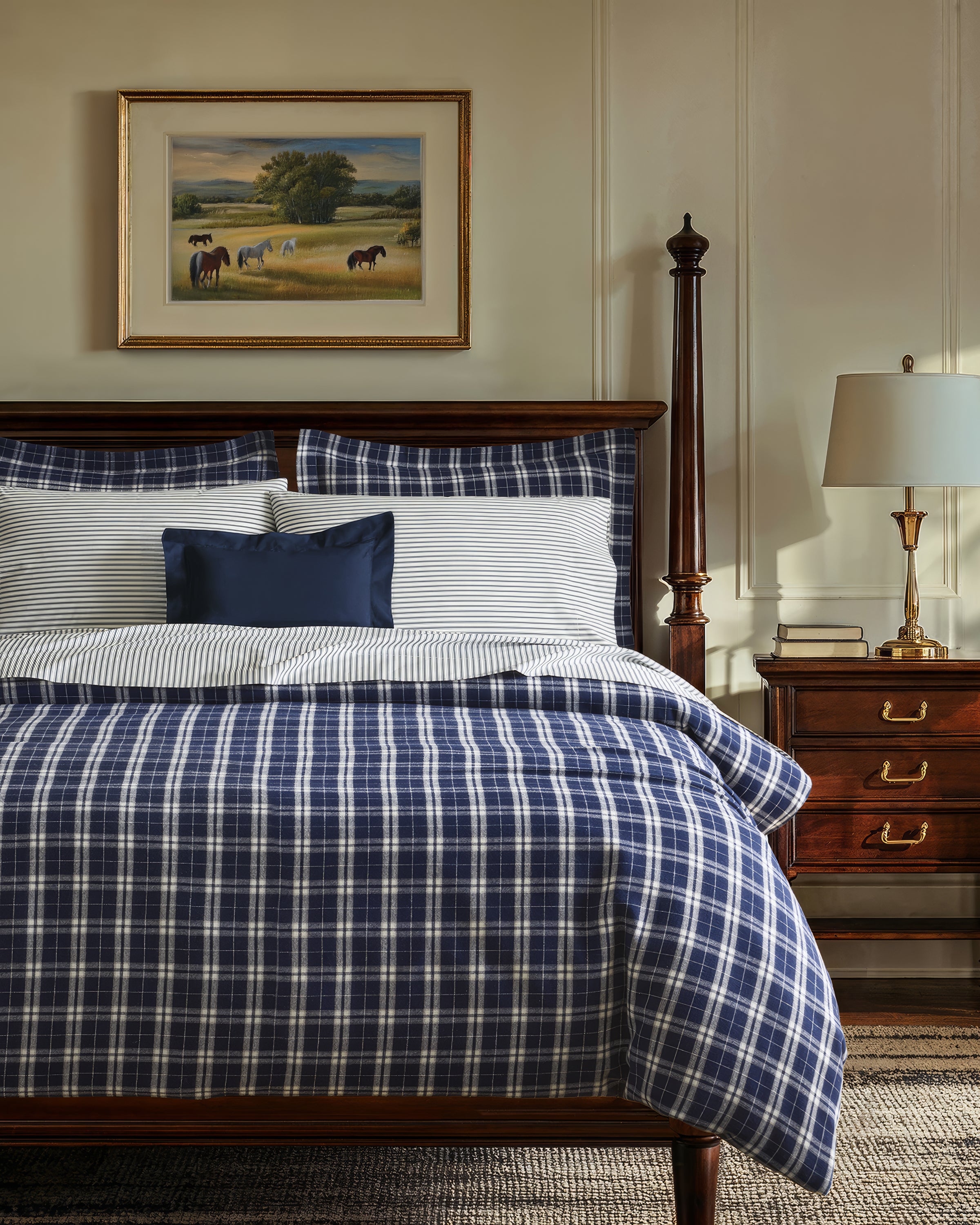 Flannel Duvet Set in Oxford Tartan