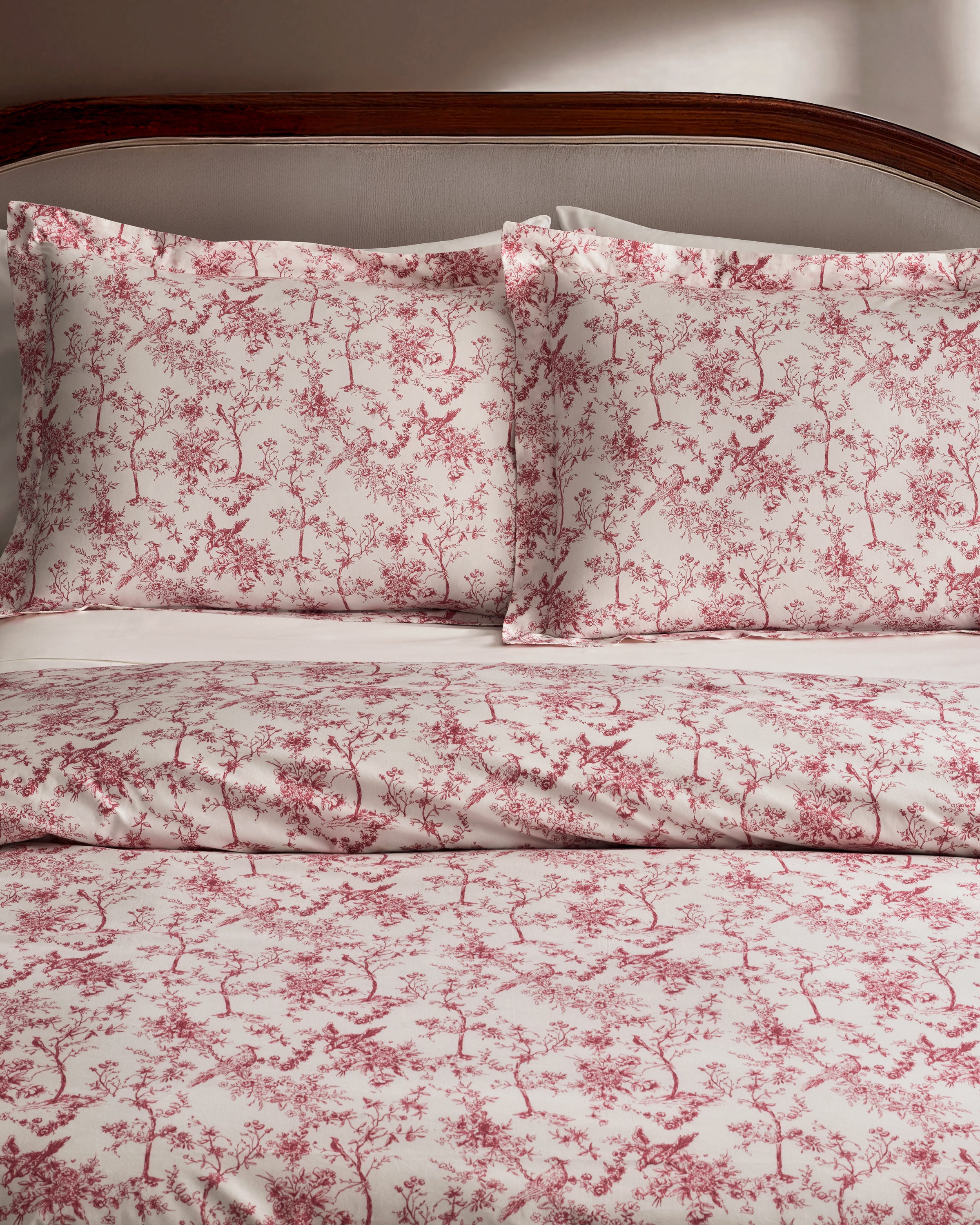 Luxe Premium Percale Duvet Set in Pink Timeless Toile