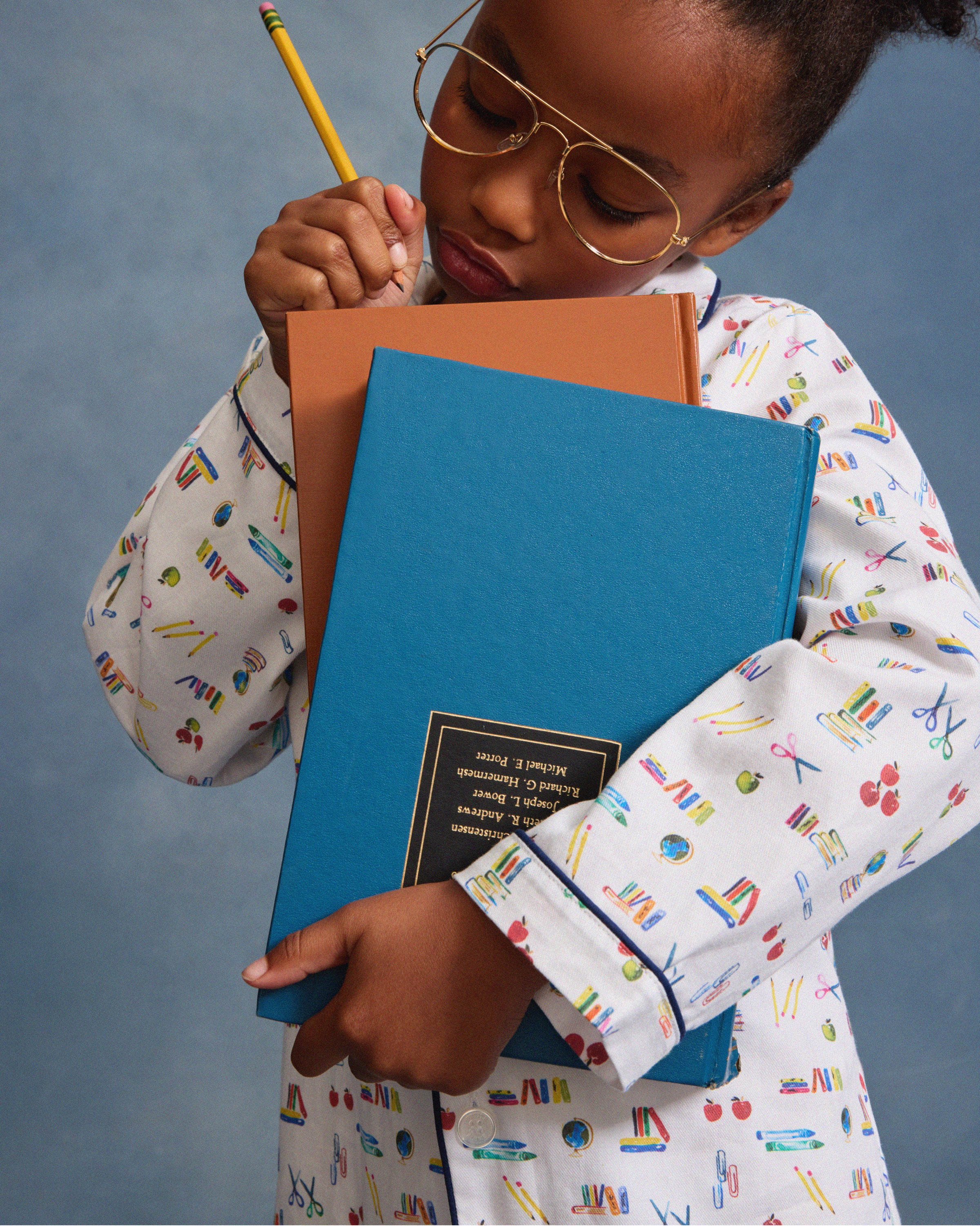 Kid's Twill Pajama Set in Literary Lessons