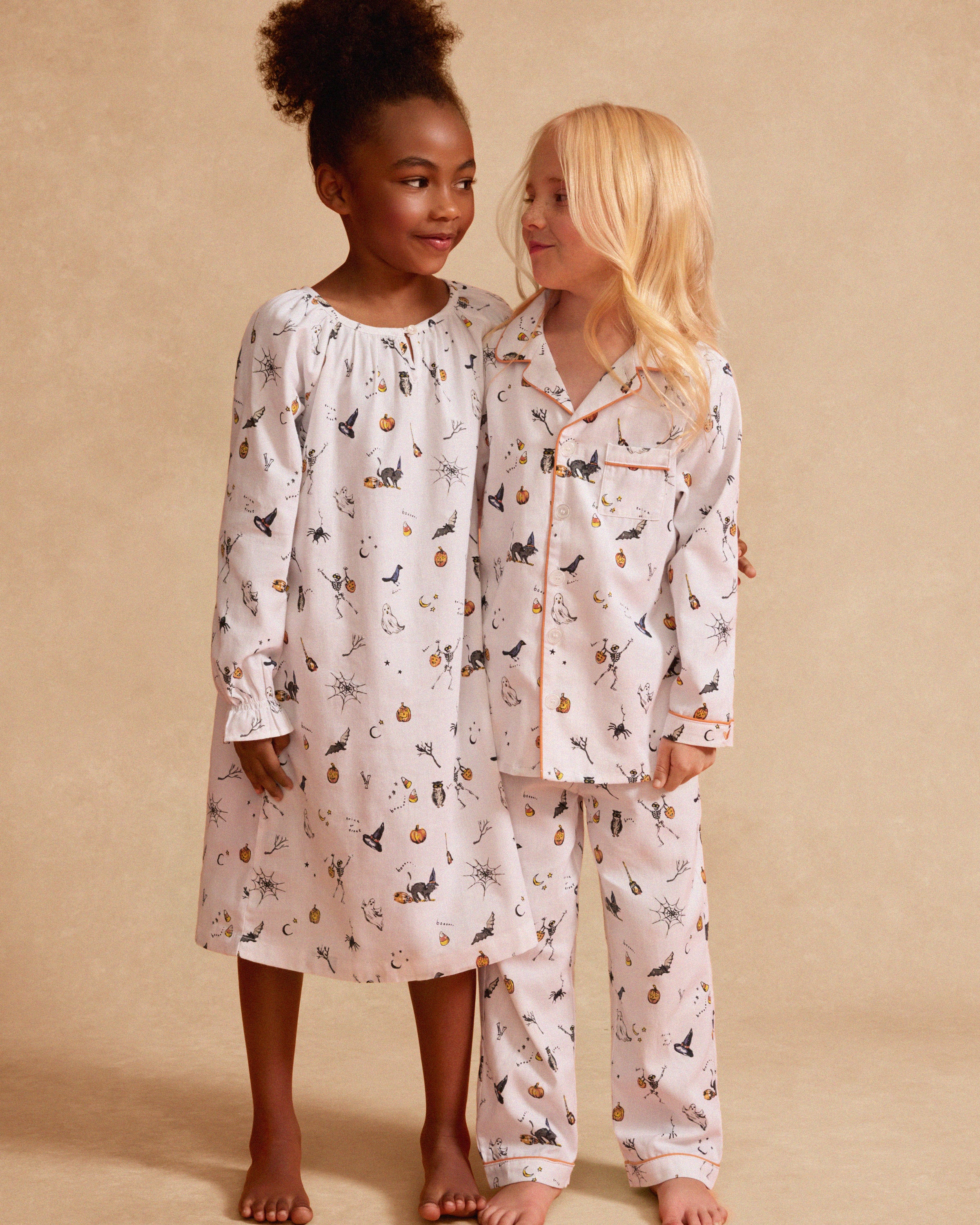 Kid's Twill Pajama Set in Trick or Treat