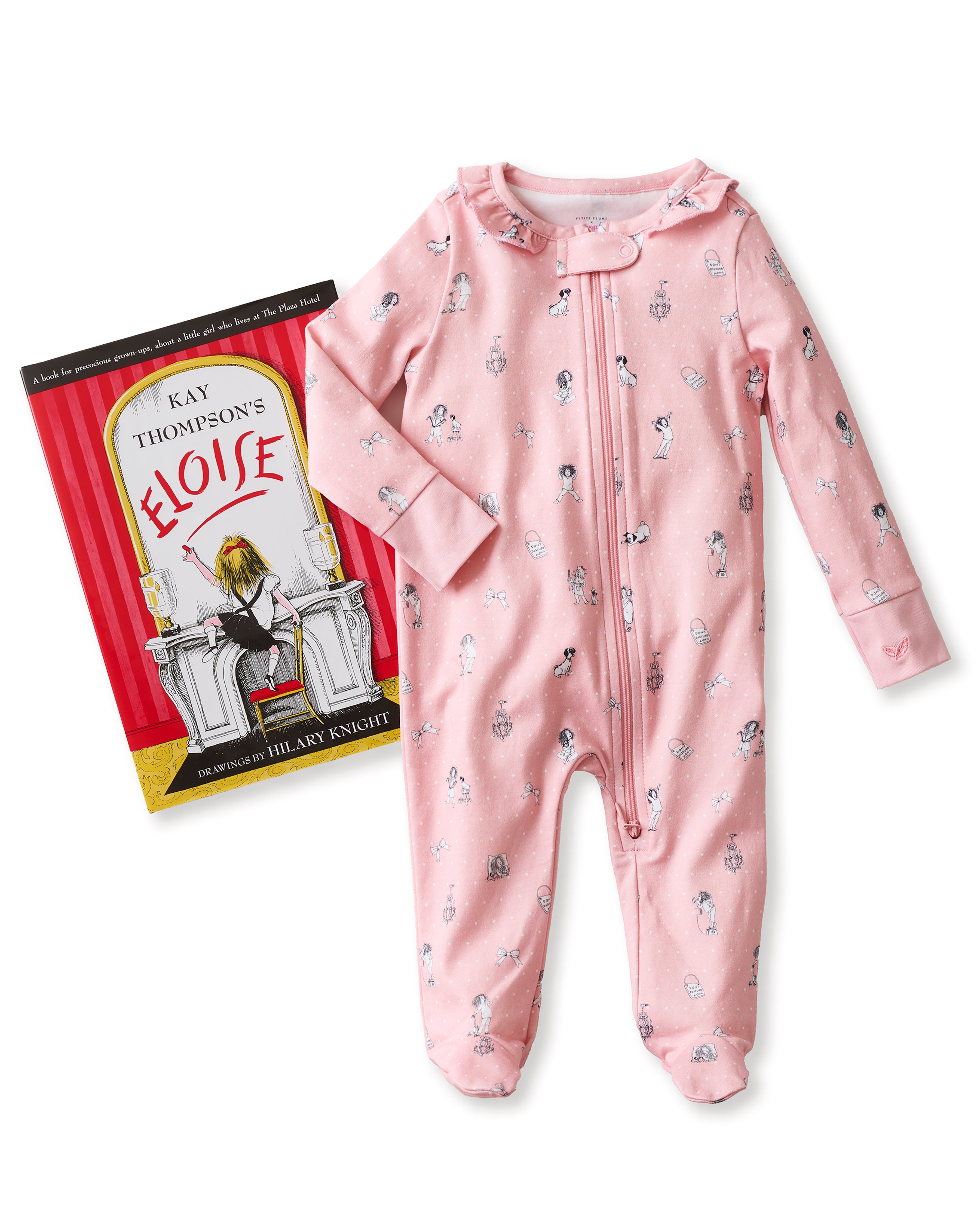Petite Plume x Eloise Baby Pima Romper + Eloise Hardcover Children's Book