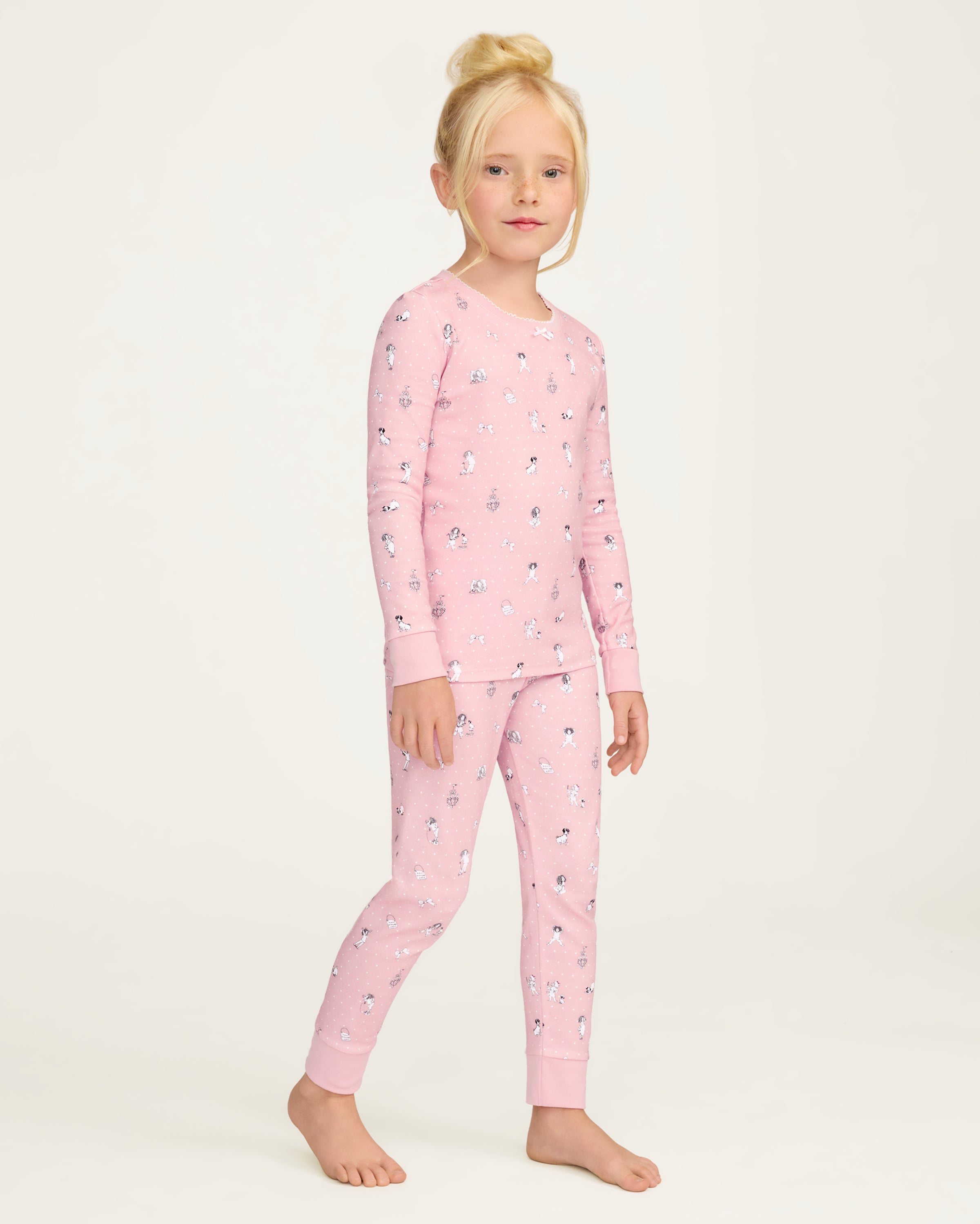 Petite Plume x Eloise Kid's Pima Snug Fit Pajama Set in Eloise Adventures