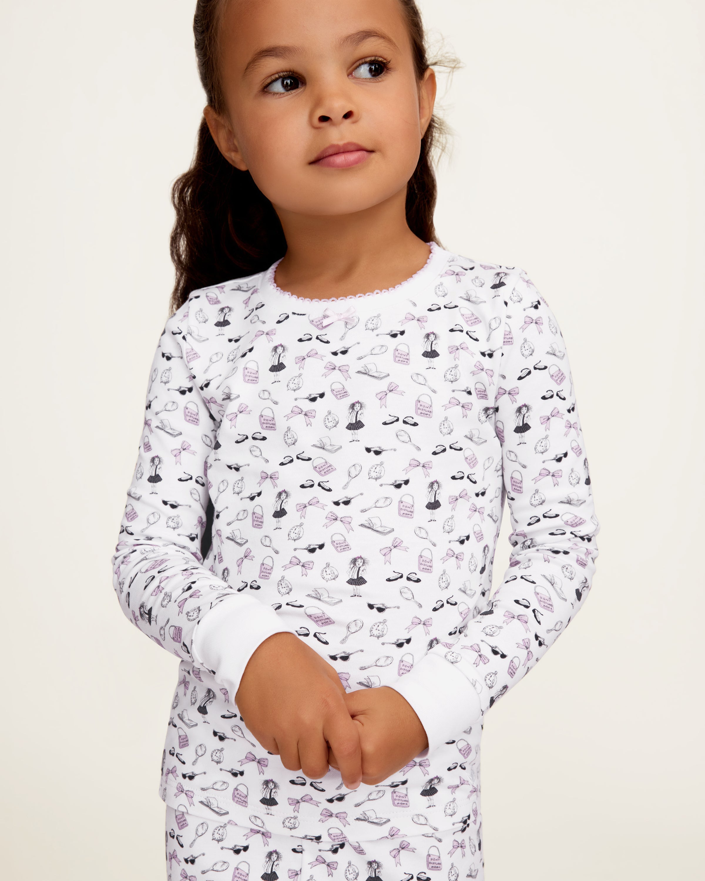 Petite Plume x Eloise Kid's Pima Snug Fit Pajama Set in Eloise Suite Soireé