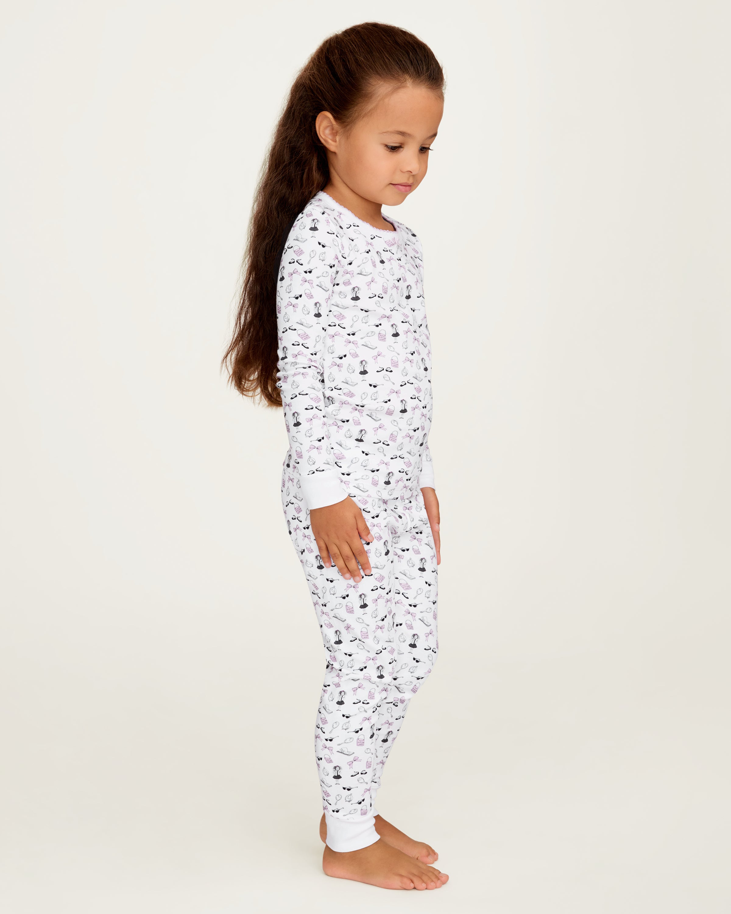 Petite Plume x Eloise Kid's Pima Snug Fit Pajama Set in Eloise Suite Soireé