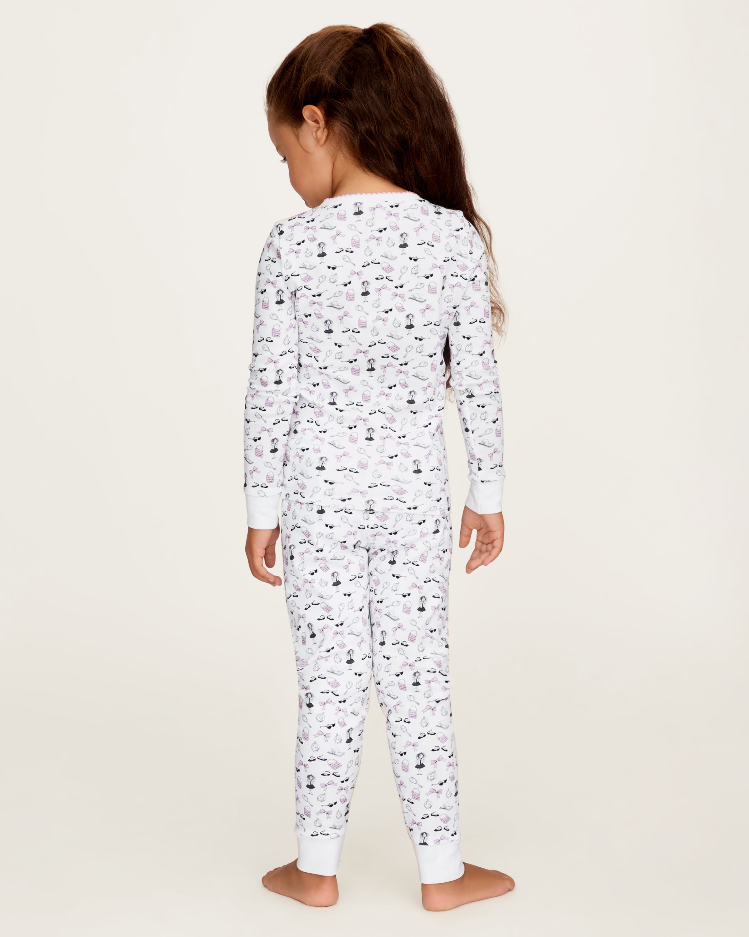 Petite Plume x Eloise Kid's Pima Snug Fit Pajama Set in Eloise Suite Soireé
