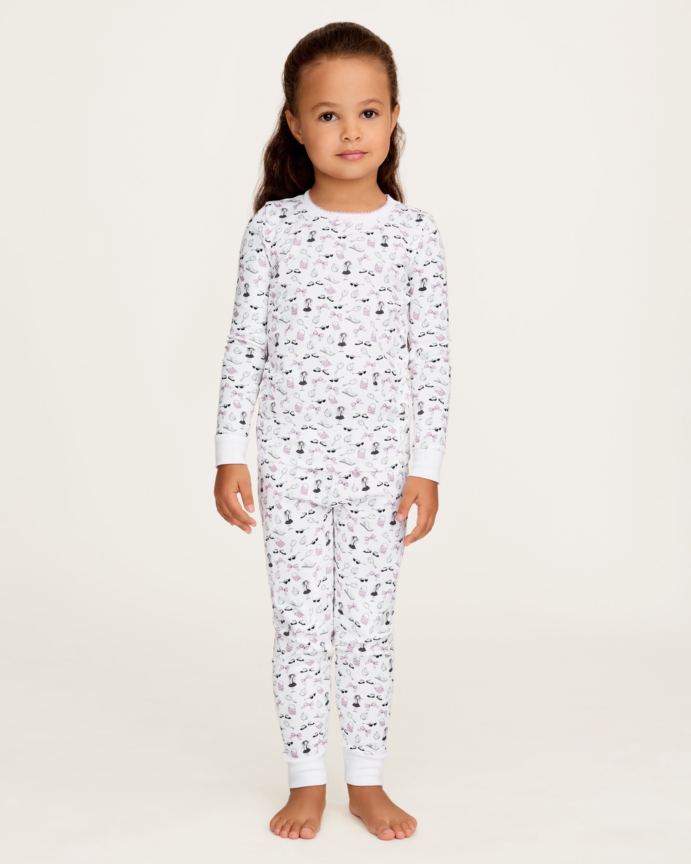 Petite Plume x Eloise Kid's Pima Snug Fit Pajama Set in Eloise Suite Soireé