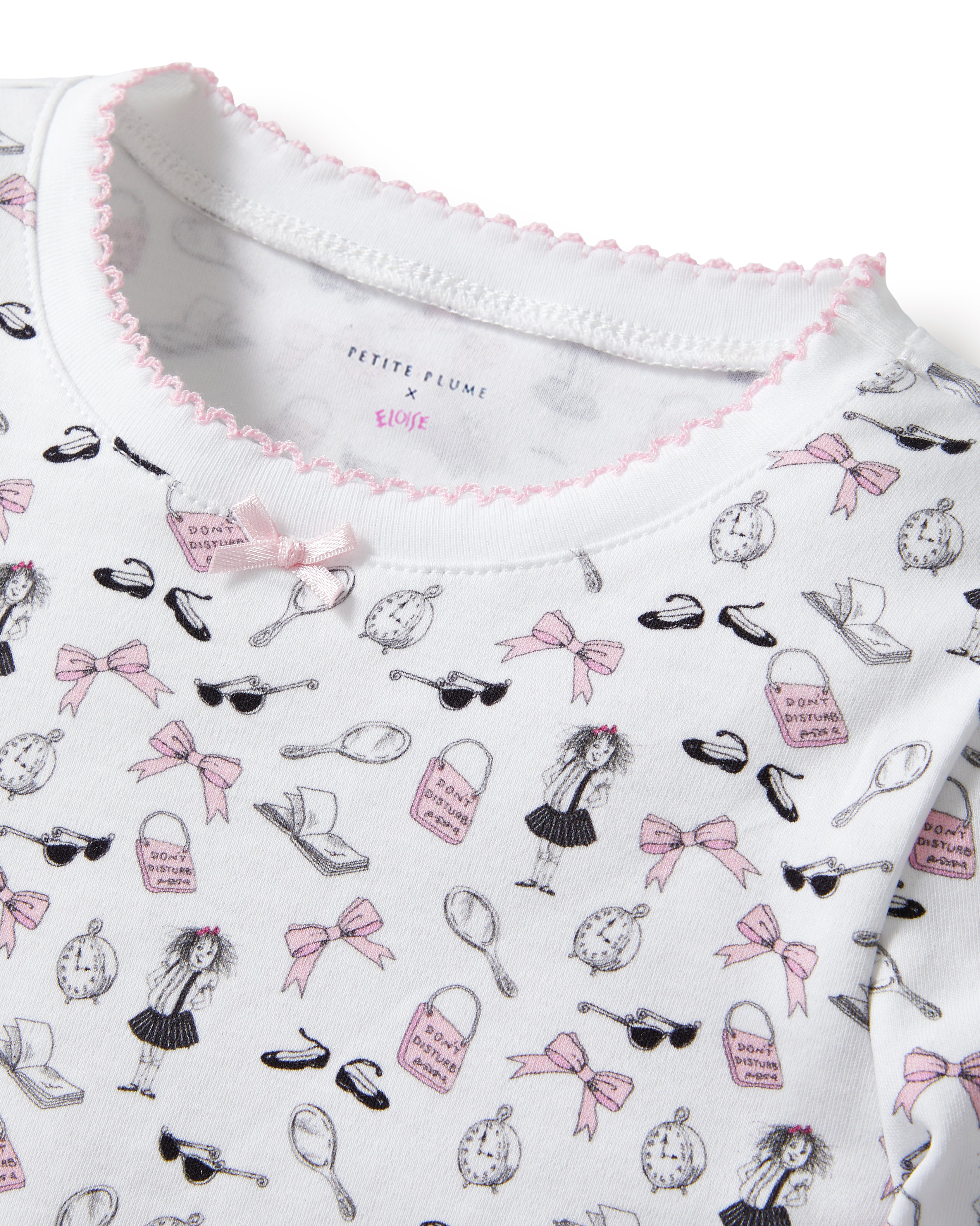 Petite Plume x Eloise Kid's Pima Snug Fit Pajama Set in Eloise Suite Soireé