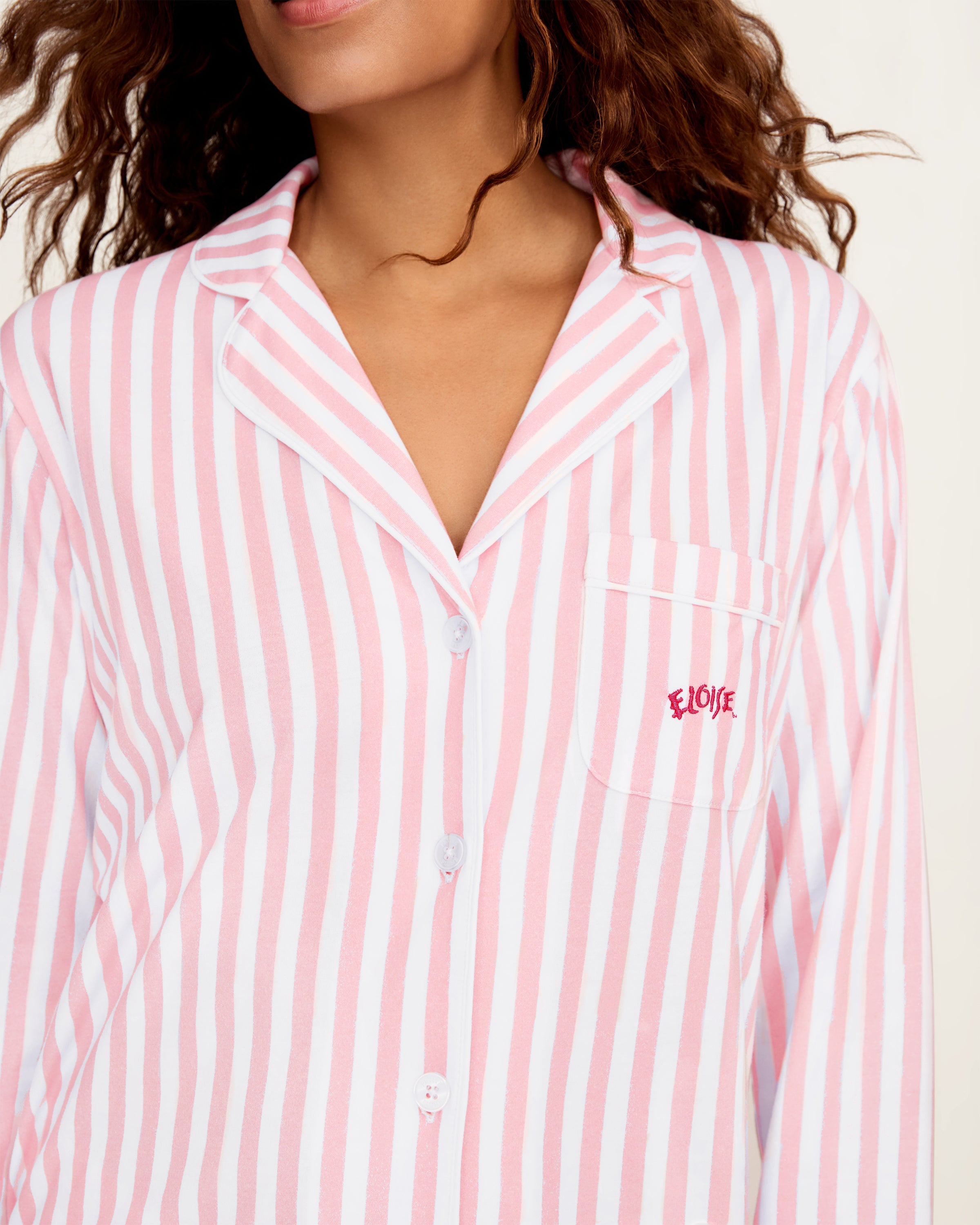 Petite Plume x Eloise Women's Pima Pajama Set in Eloise Classic Stripe