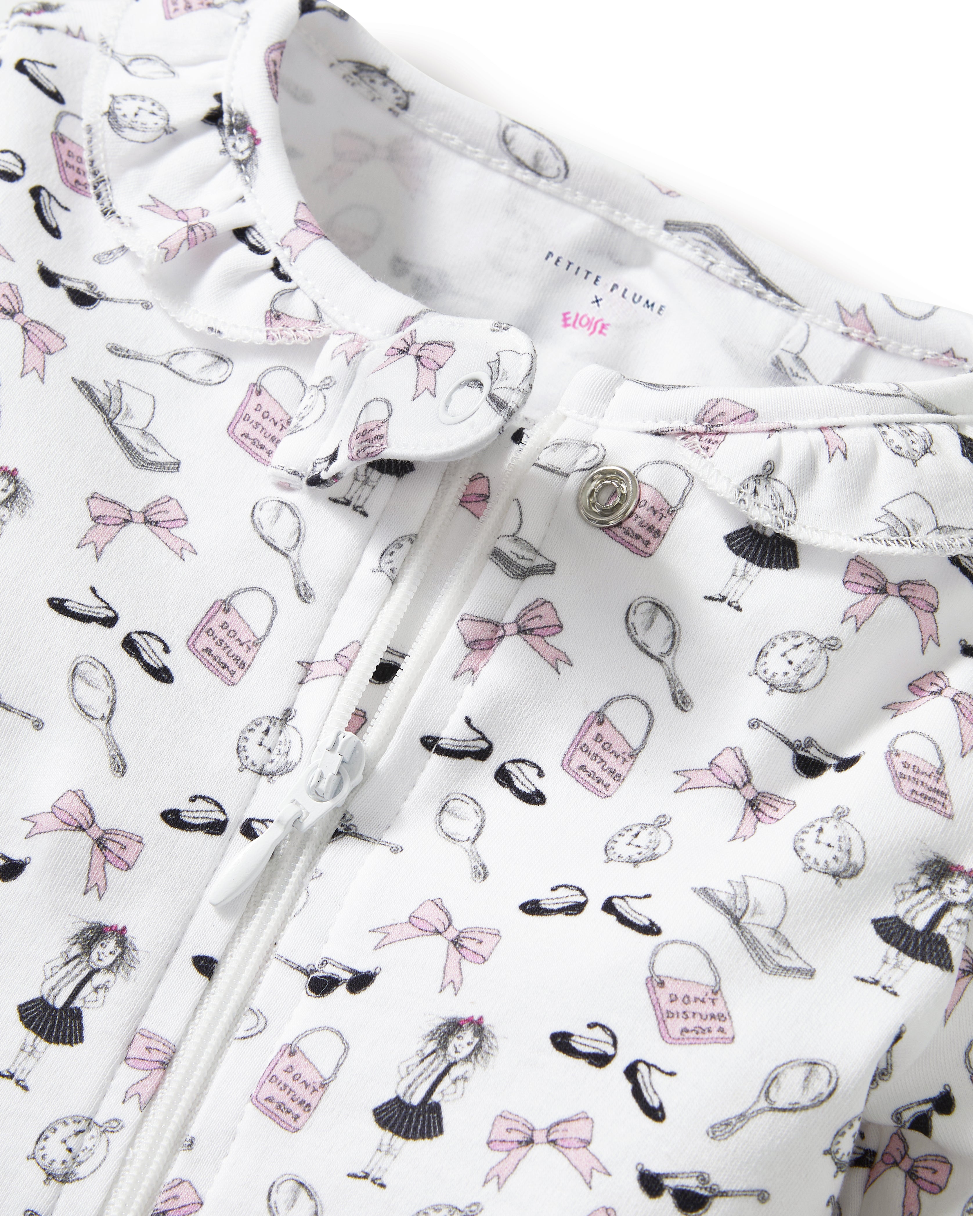 Petite Plume x Eloise Baby Pima Romper in Eloise Suite Soireé
