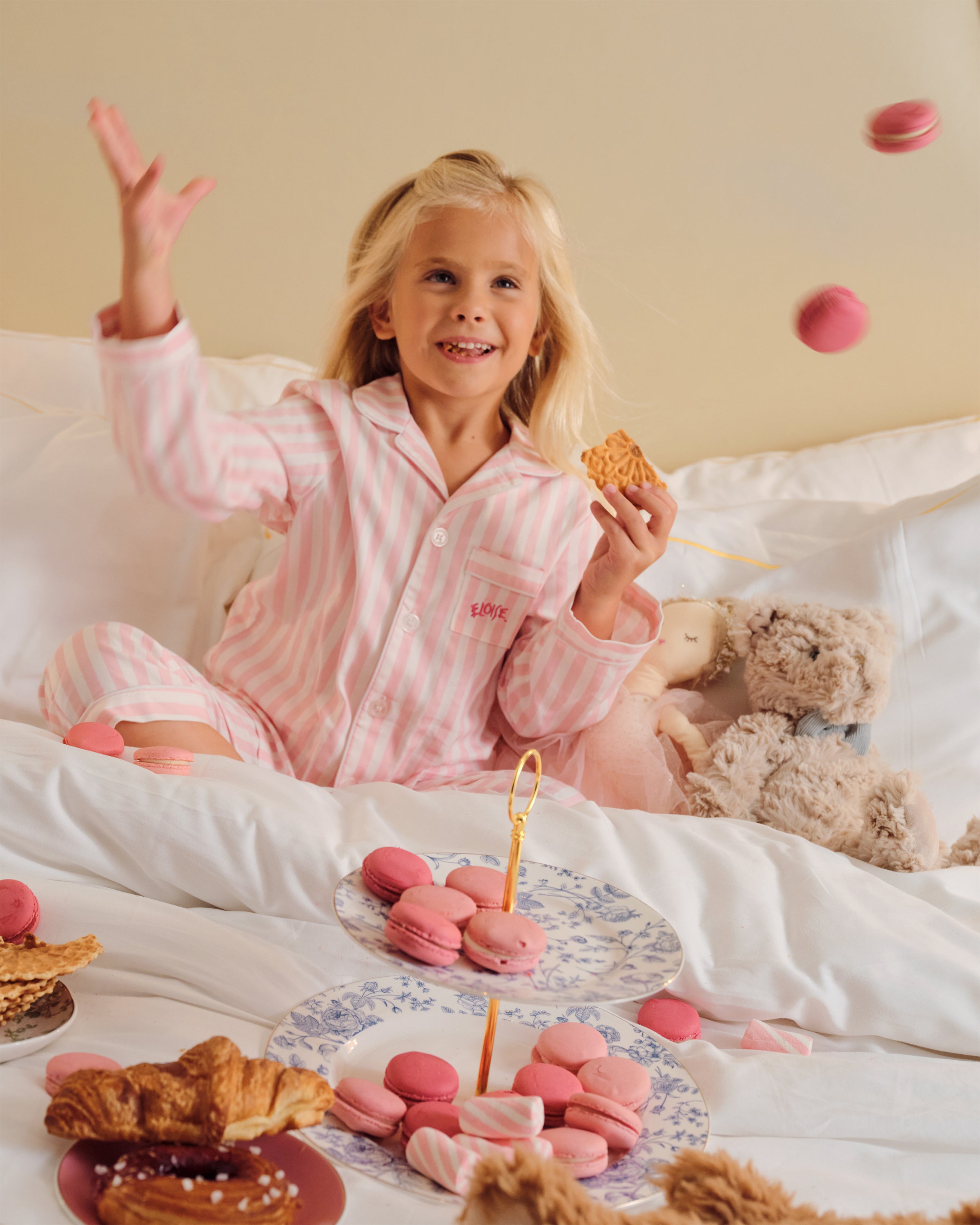 Petite Plume x Eloise Kid's Twill Pajama Set in Eloise Classic Stripe