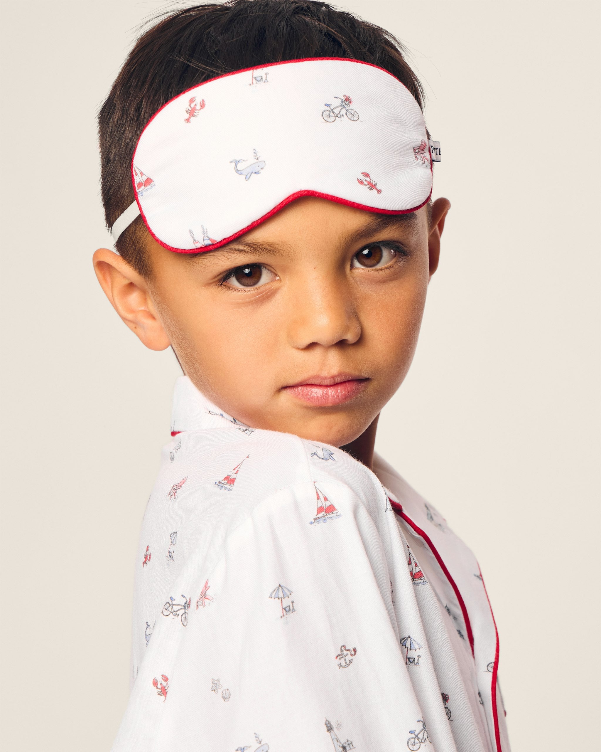 Kid's Twill Sleep Mask in Anchors Away in Coastal Charms#Color_Coastal Charms