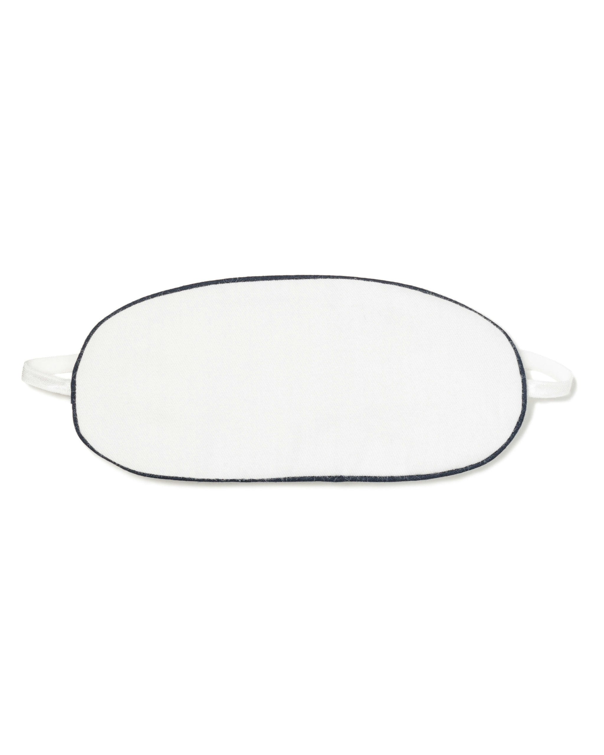 Kid's Twill Sleep Mask in White With Navy Piping in White with Navy Piping#Color_White with Navy Piping