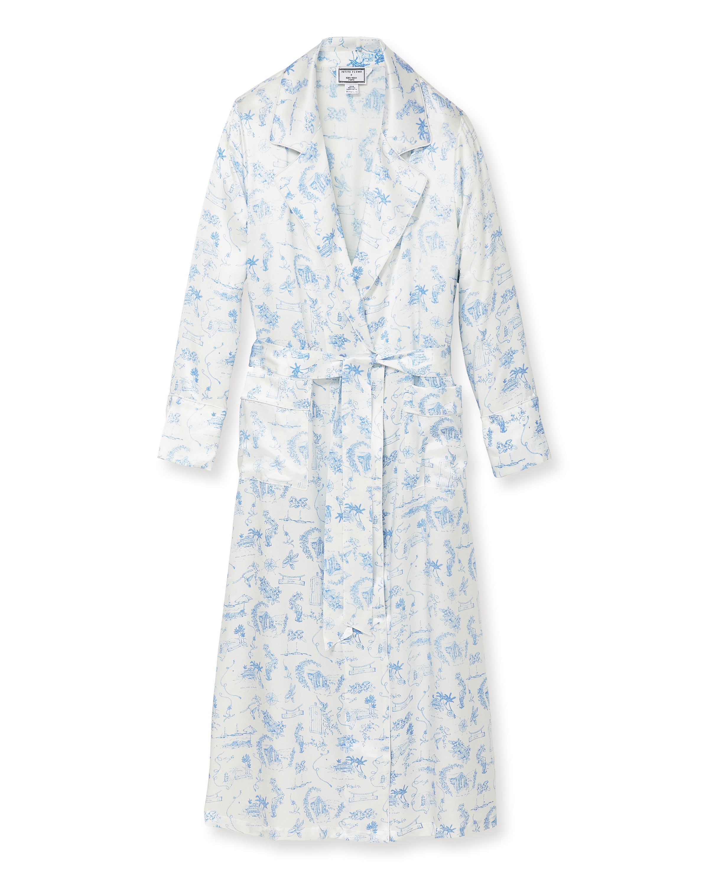 Petite Plume x Eden Rock Blue Reverie Women's Silk Robe