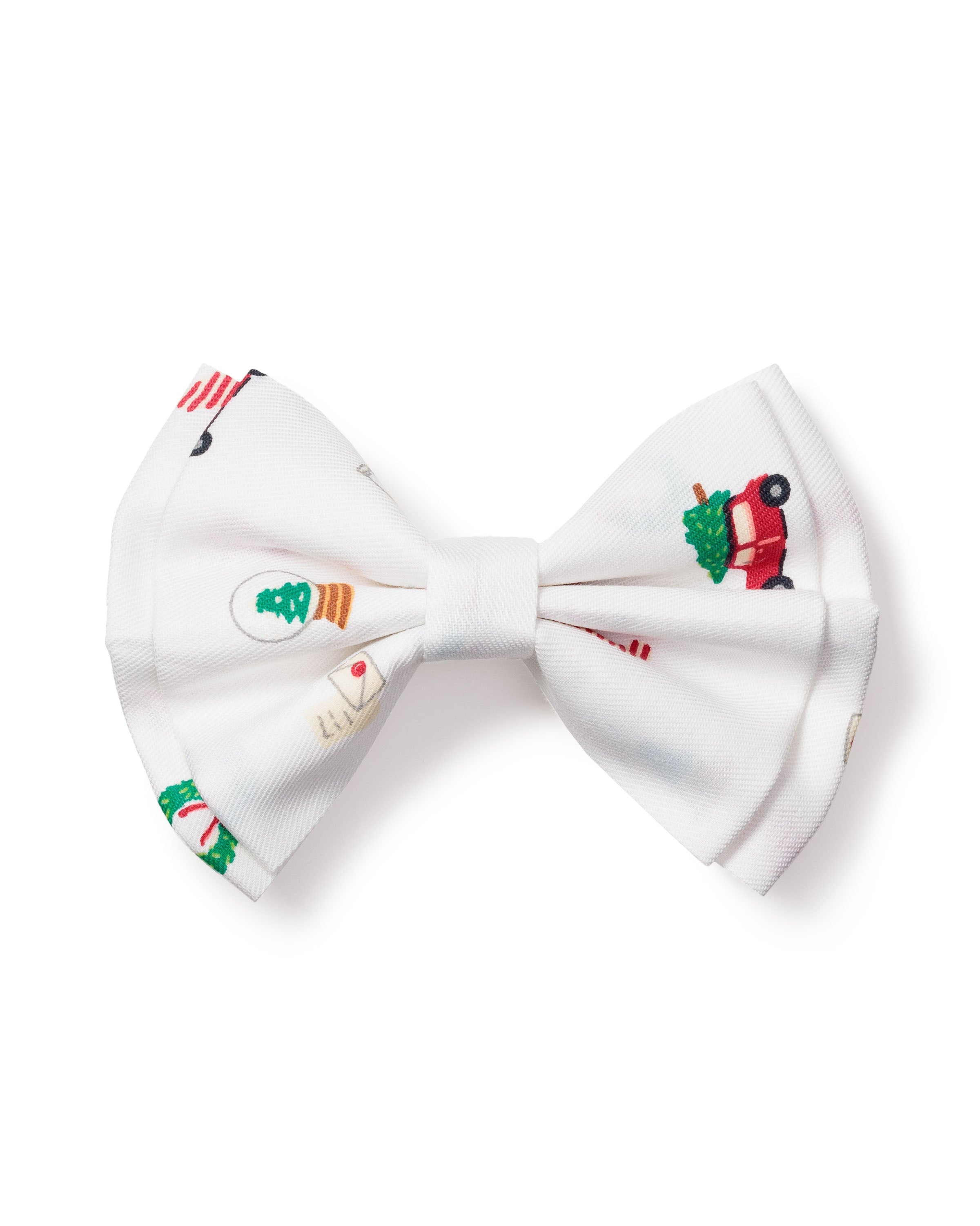 The Petite Plume Girls Hair Bows in Winter Nostalgia feature charming Christmas-themed motifs, making them perfect as a festive stocking stuffer or thoughtful holiday gift.