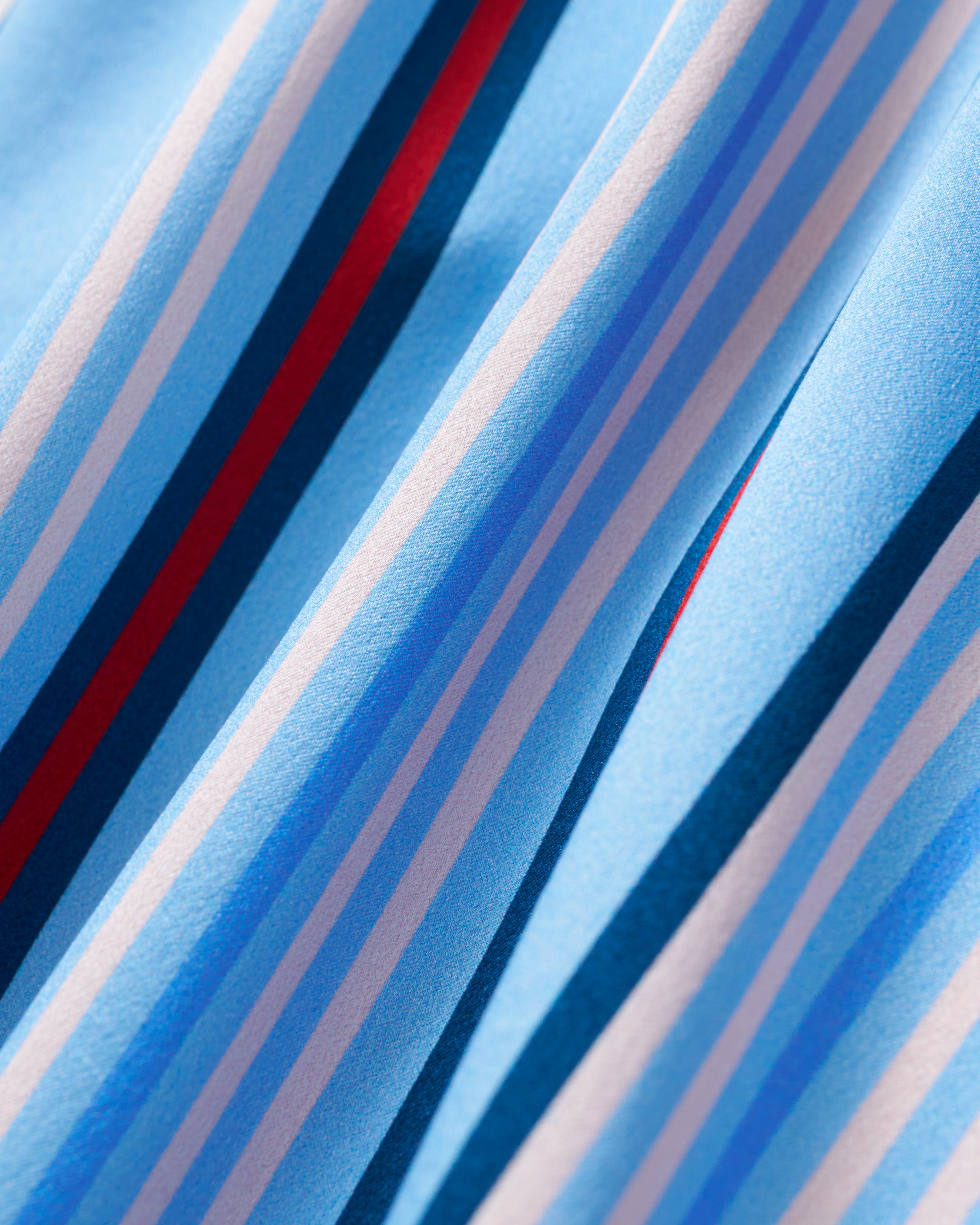 Petite Plume x Hedges Women's Silk Short Set in Blue Stripe
