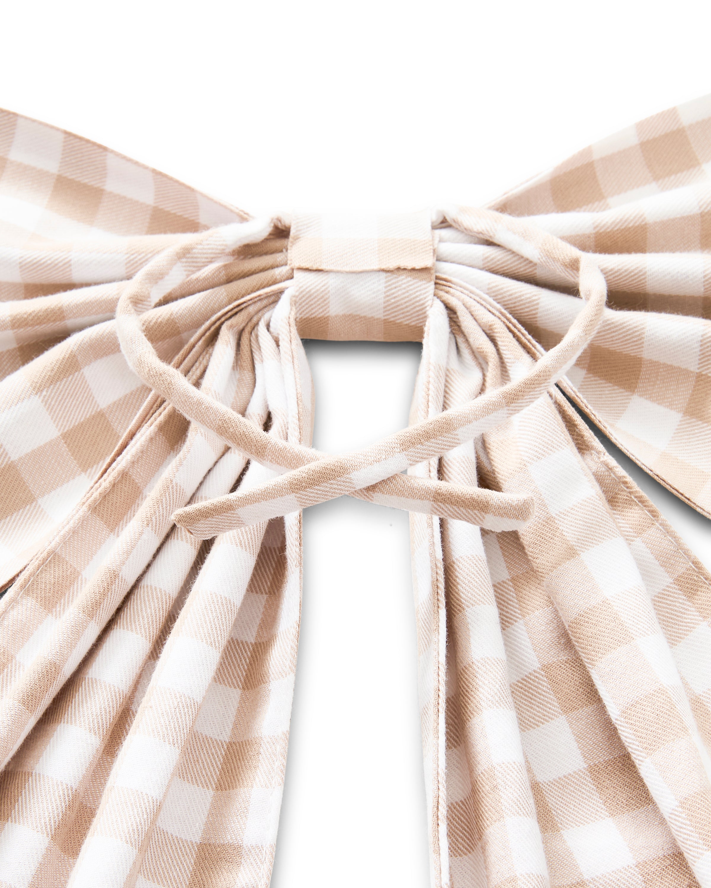 Wreath Bow in Camel Gingham