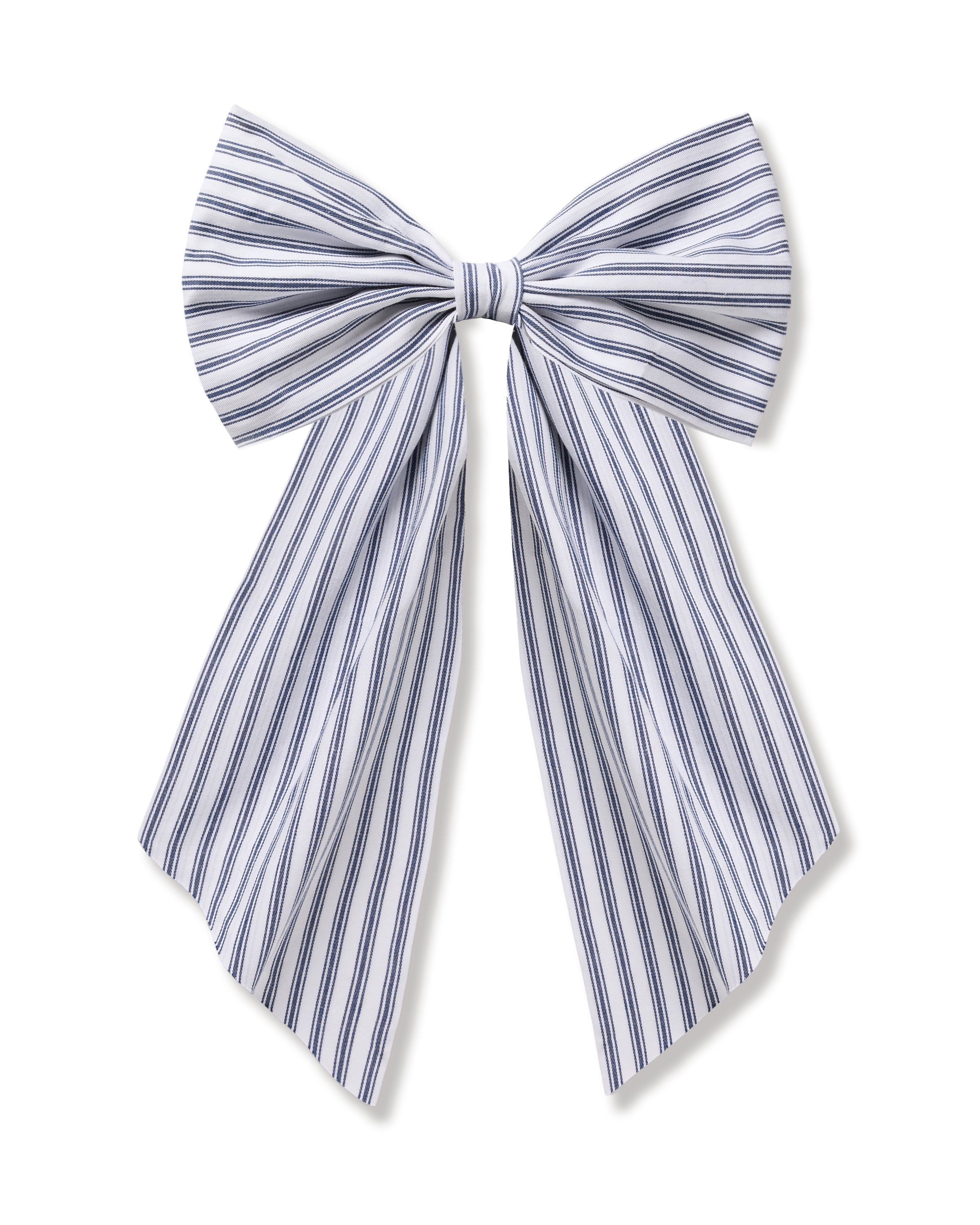 Wreath Bow in Navy French Ticking