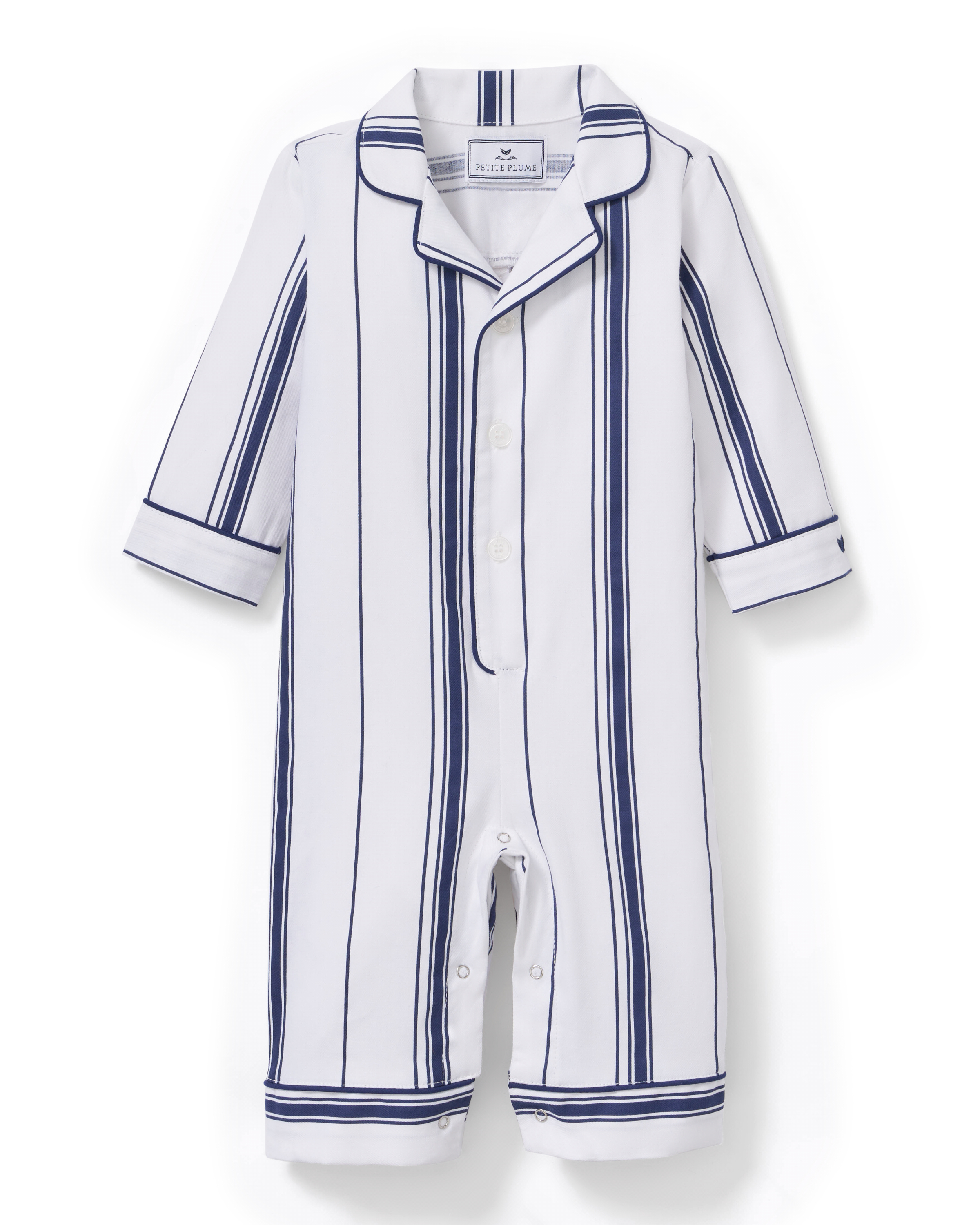 Baby's Twill Classic Romper in Parlor Stripe