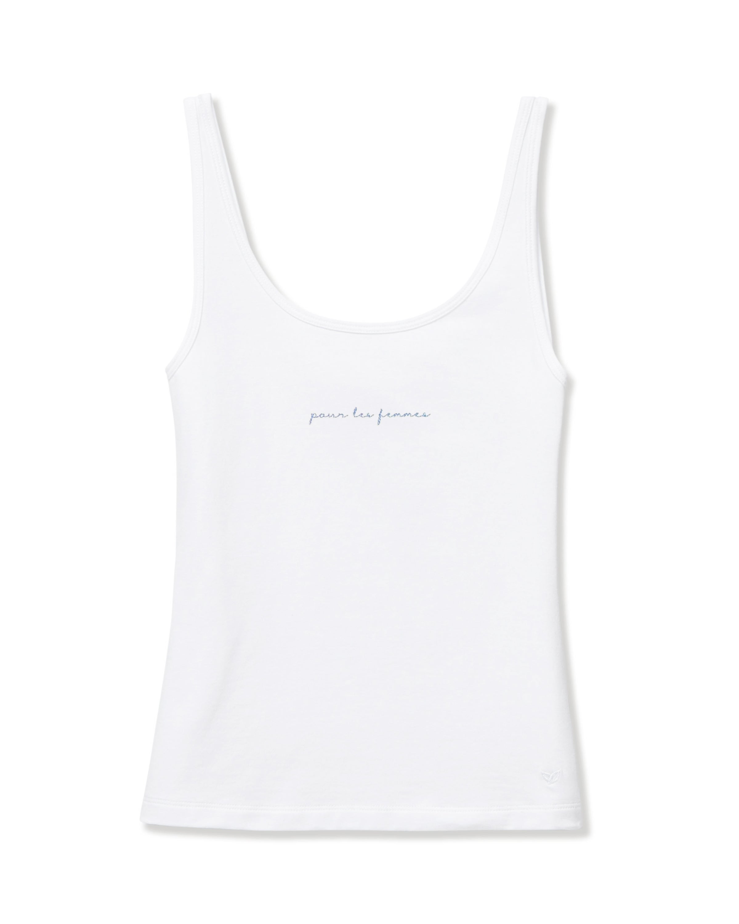 Women's Pima Scoop Tank With "Pour Les Femmes" Embroidery