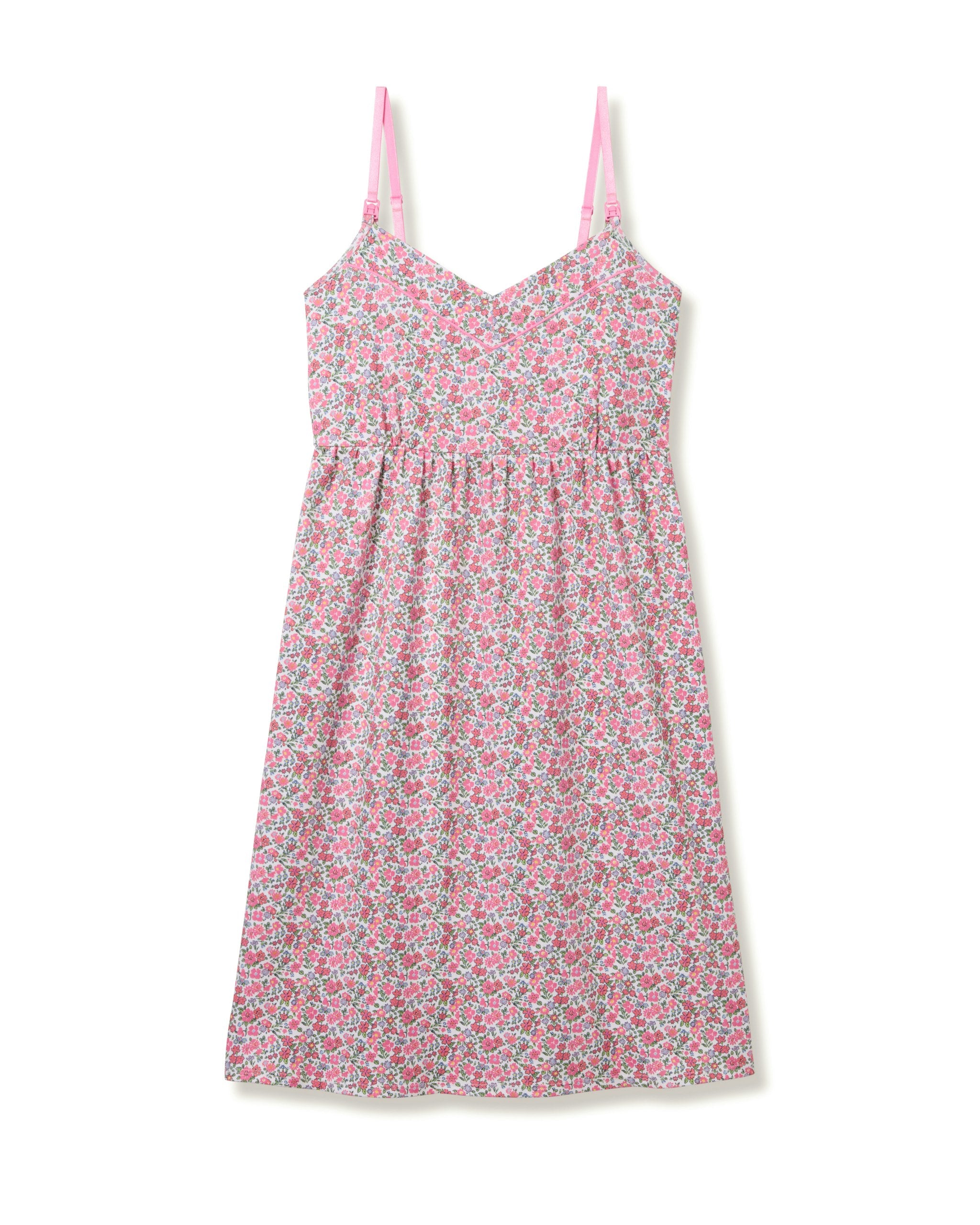 Women's Pima Maternity Nightgown in Dorset Floral in Fleurs de Rose#Color_Fleurs de Rose
