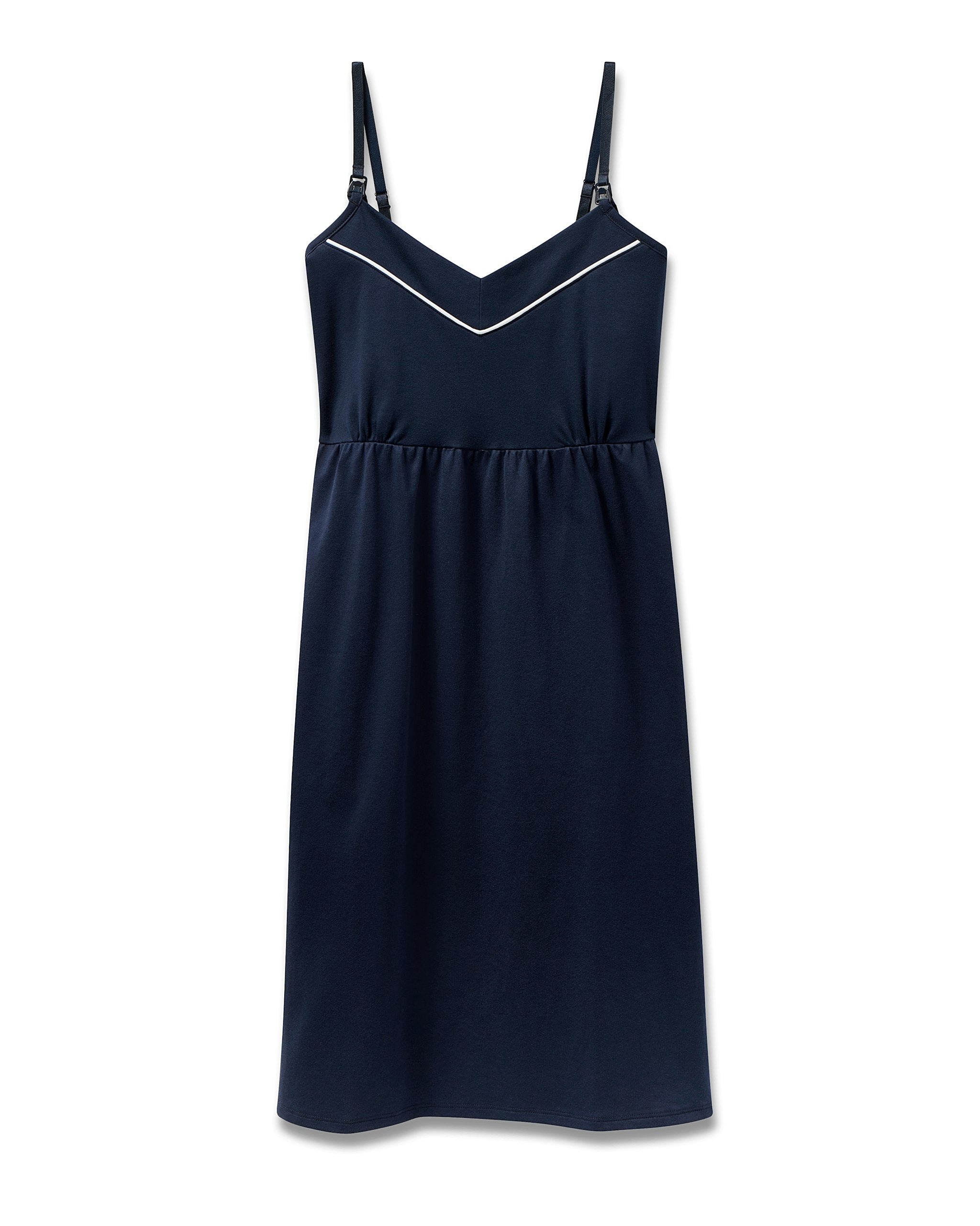 Women's Pima Maternity Nightgown in Navy in Navy#Color_Navy