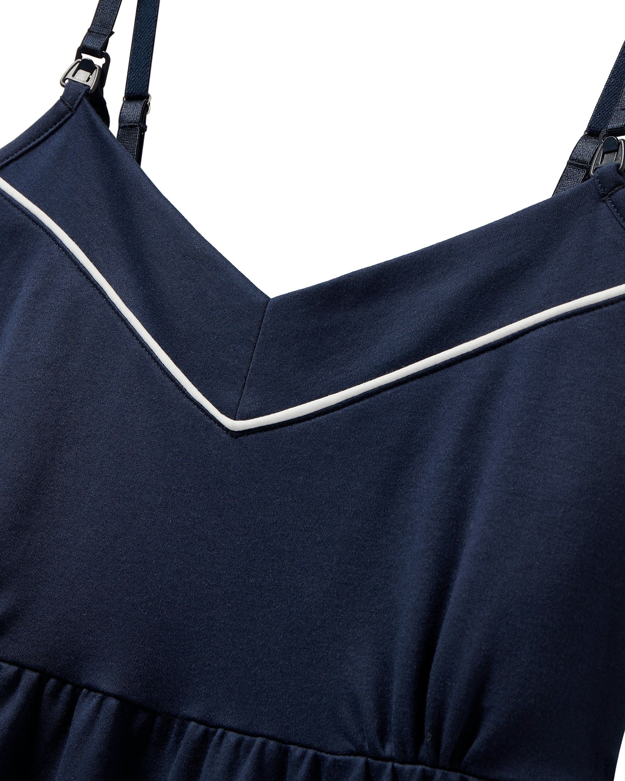 Women's Pima Maternity Nightgown in Navy in Navy#Color_Navy