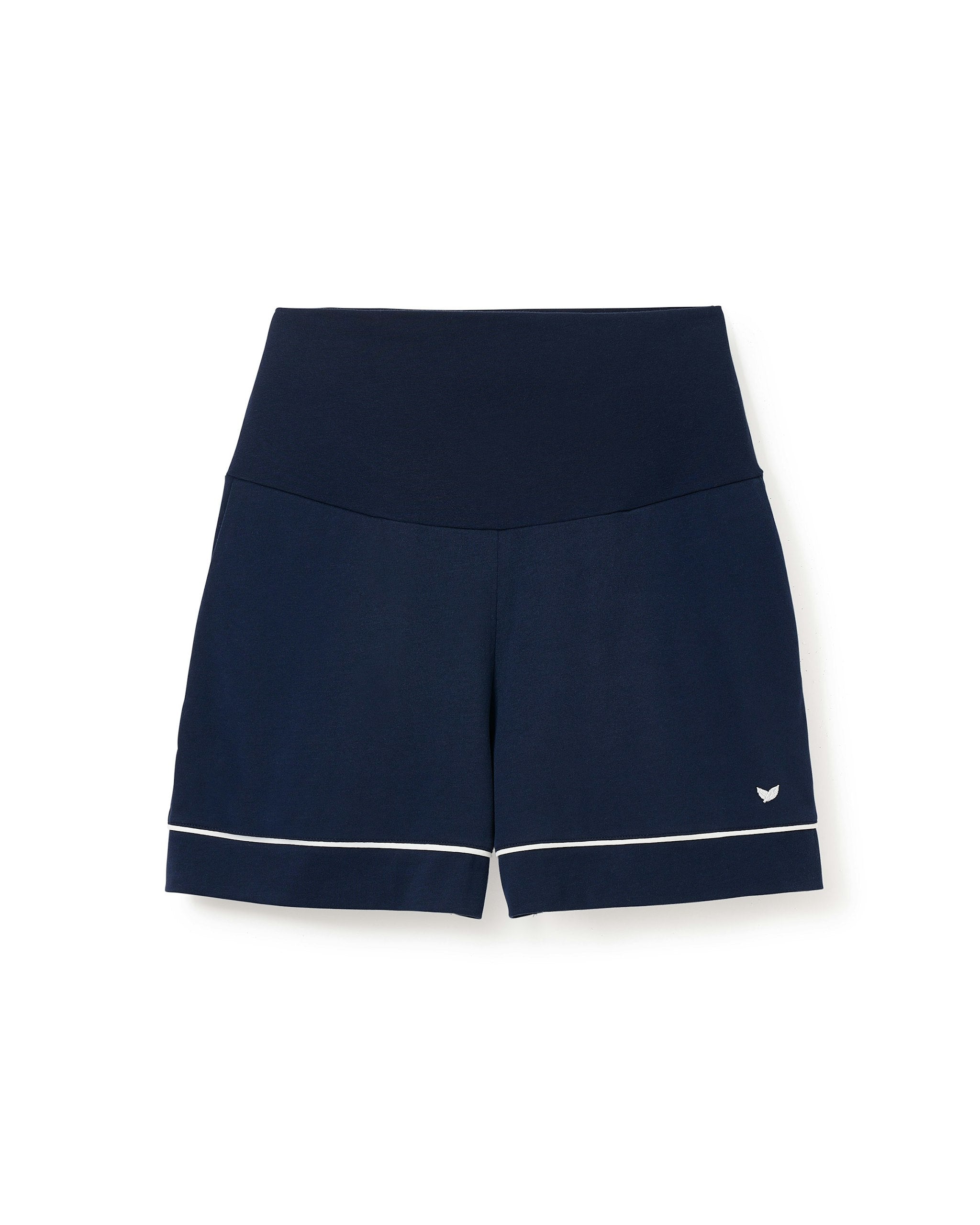 Women's Pima Maternity Shorts in Light Heather Grey in Navy#Color_Navy