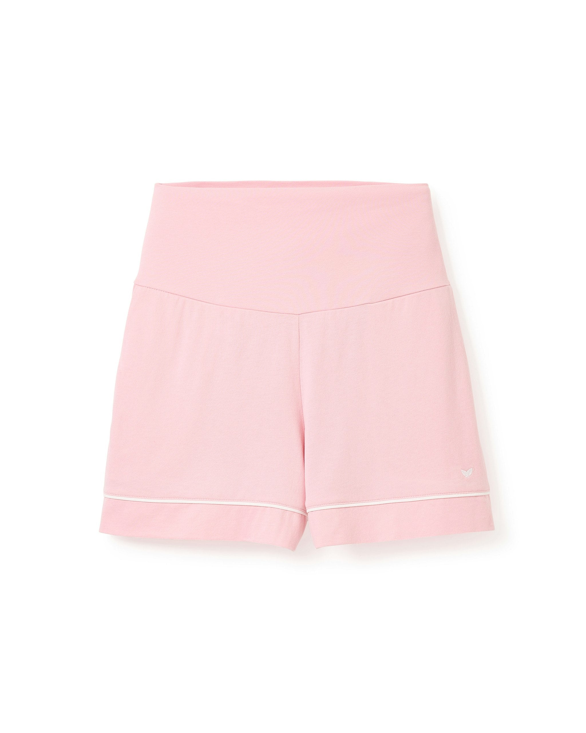 Women's Pima Maternity Shorts in Light Heather Grey in Pink#Color_Pink