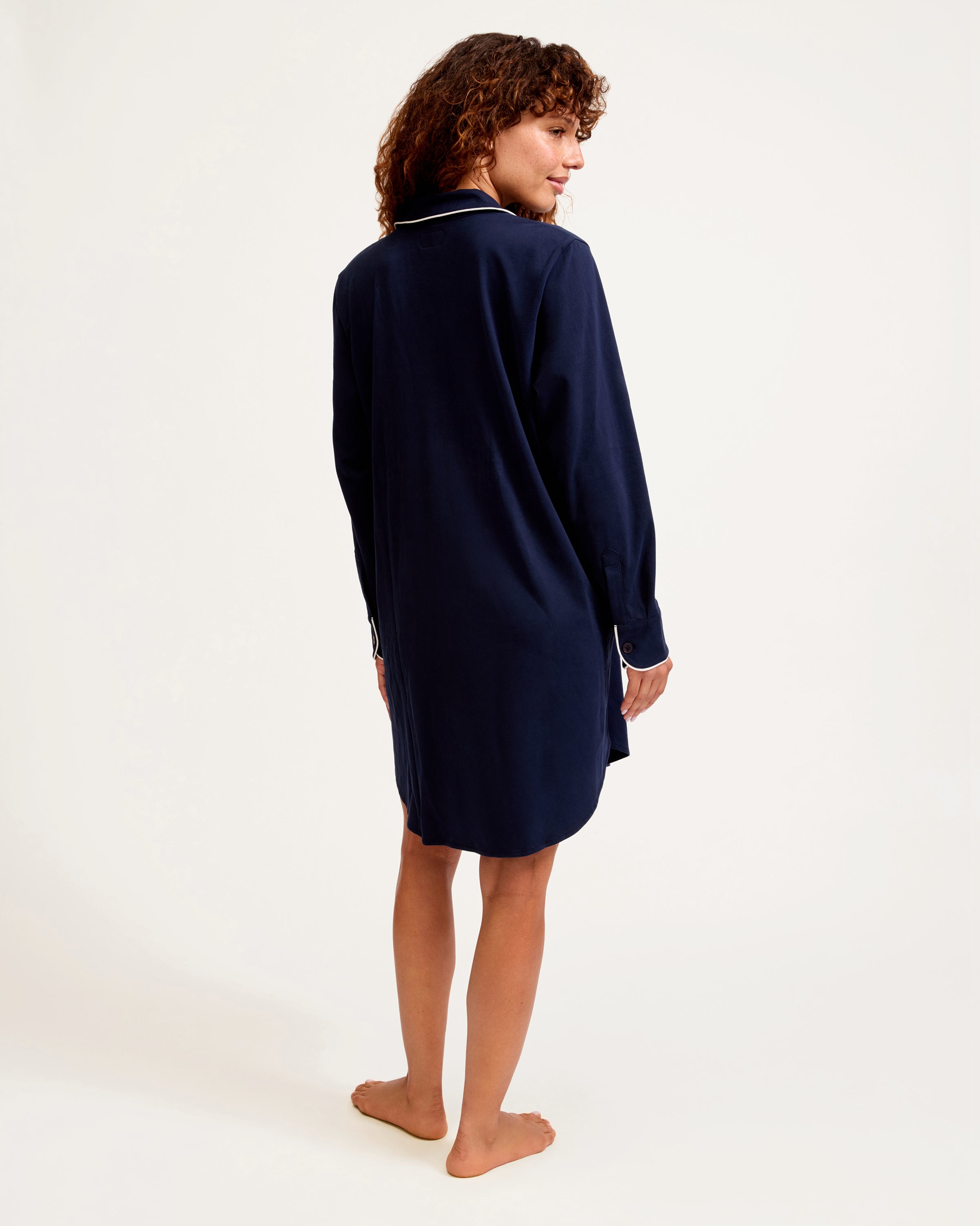Women's Pima Maternity Nightshirt in Navy