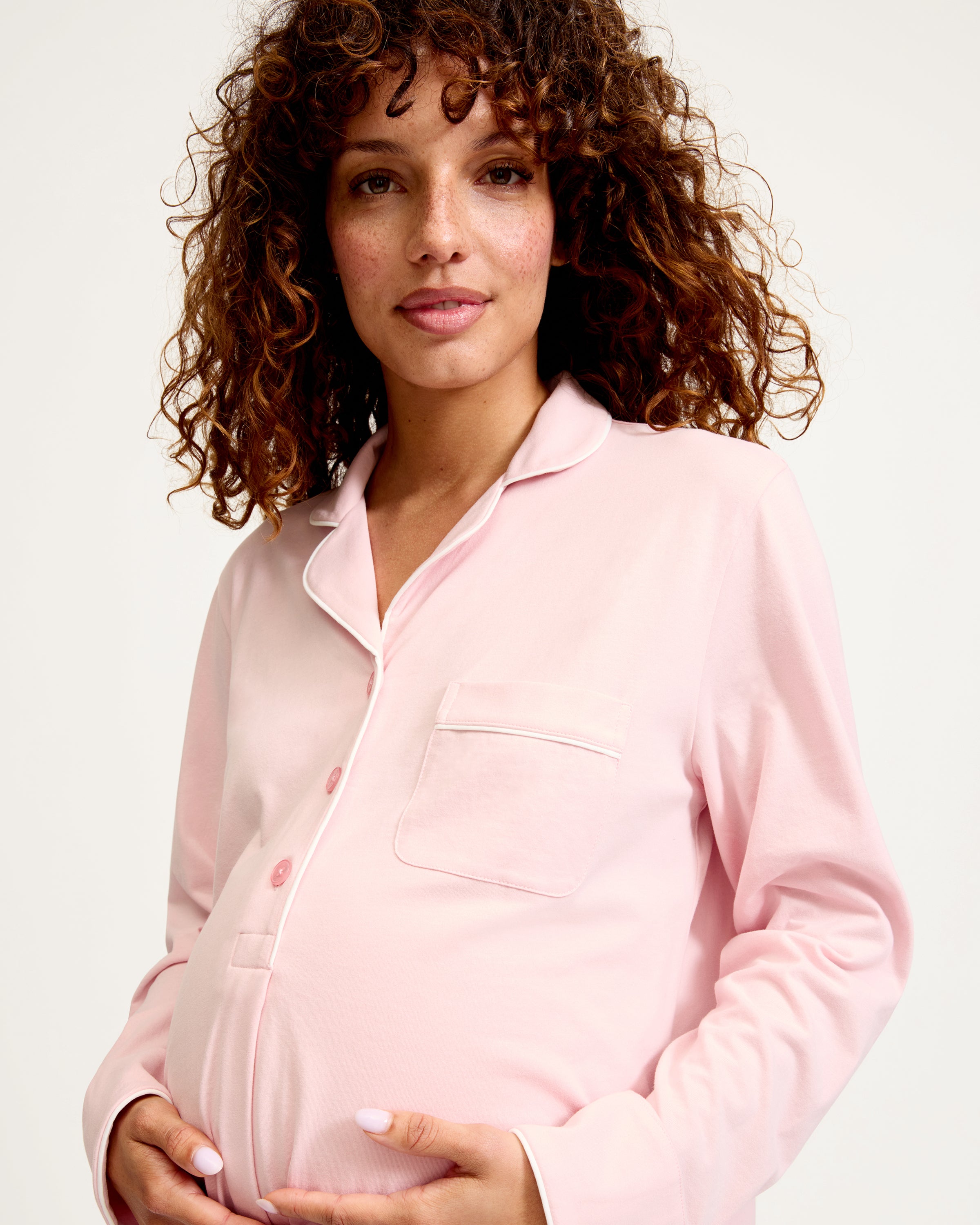 Women's Pima Maternity Nightshirt in Pink