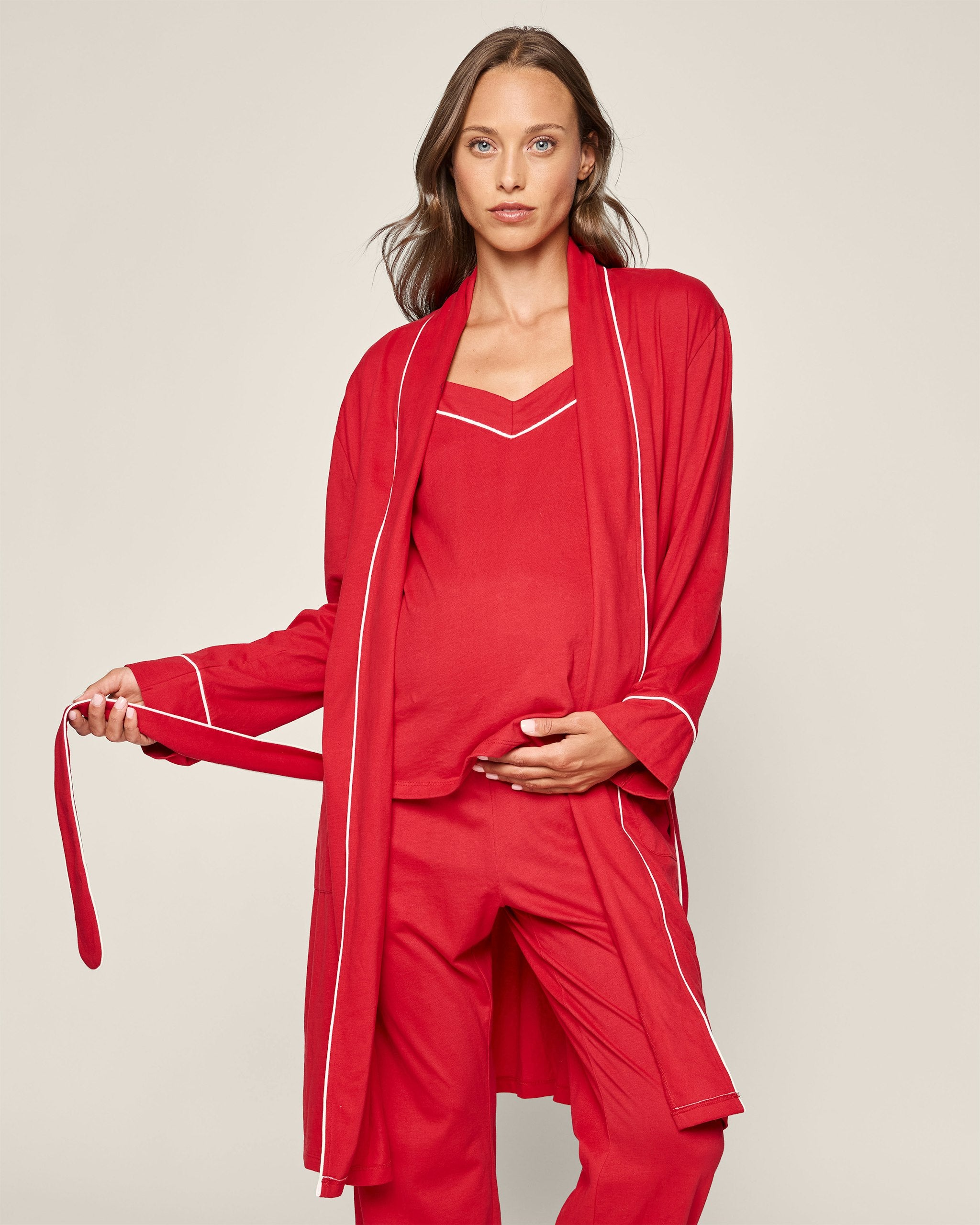 Women's Pima Maternity Camisole in Pink in Red#Color_Red