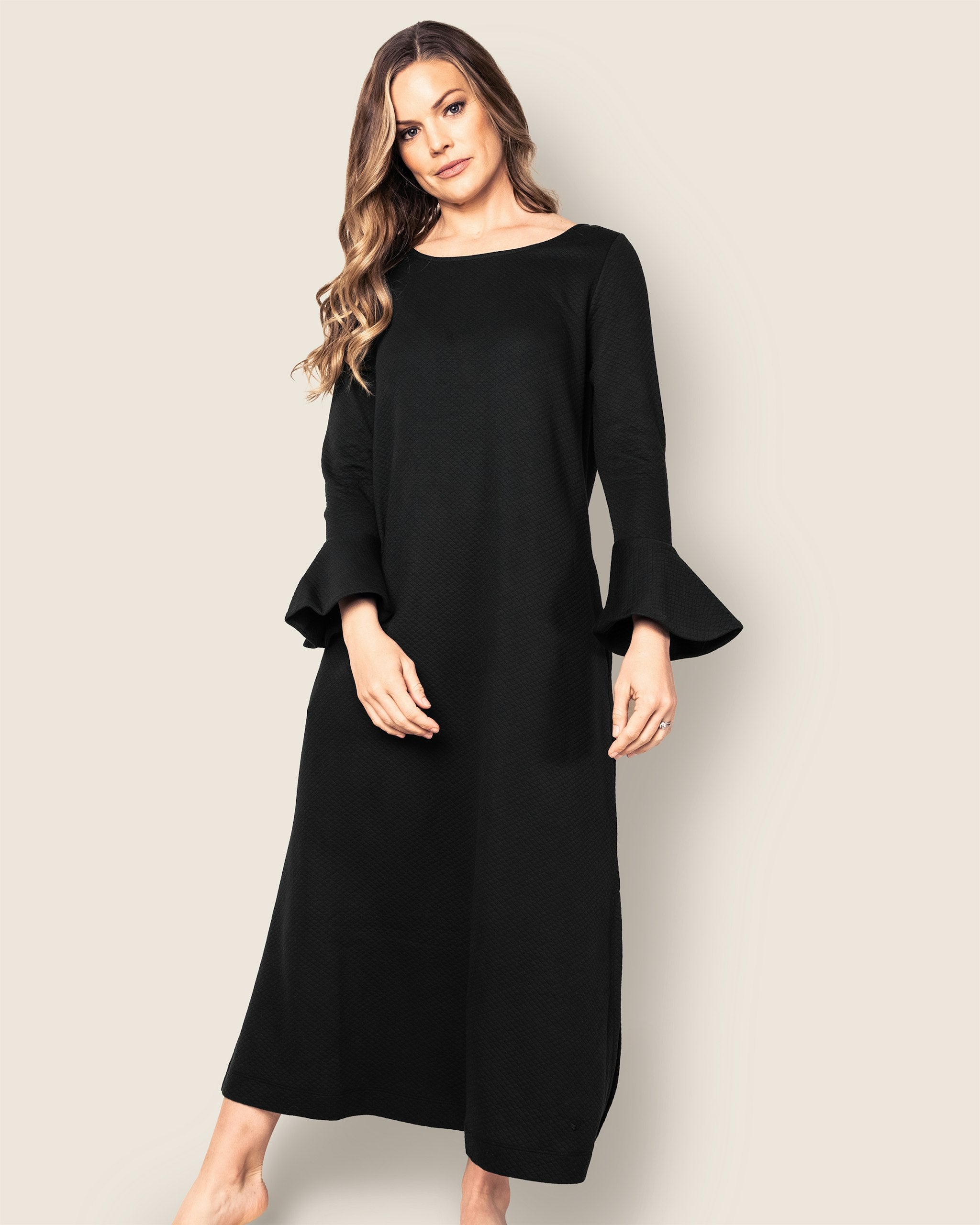 Women's Pima Ophelia Nightgown in Black in Black#Color_Black