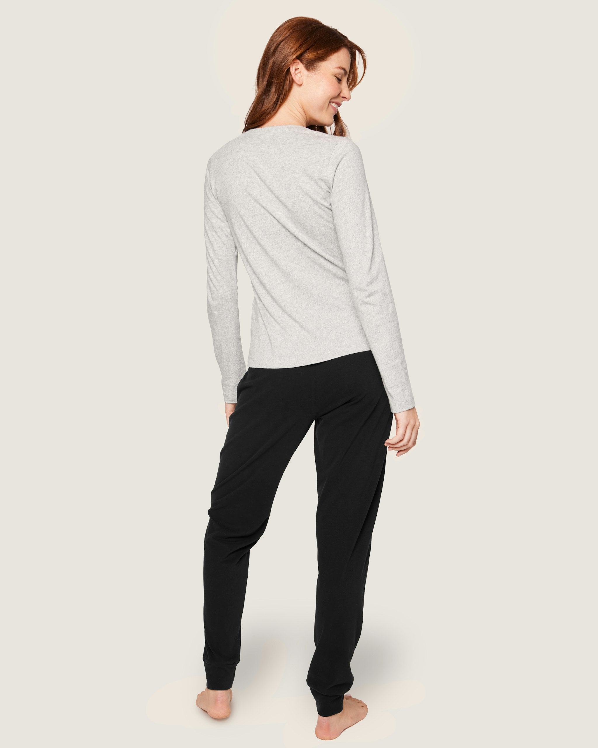 Women's Pima Lounge Pants in Camel in Black#Color_Black
