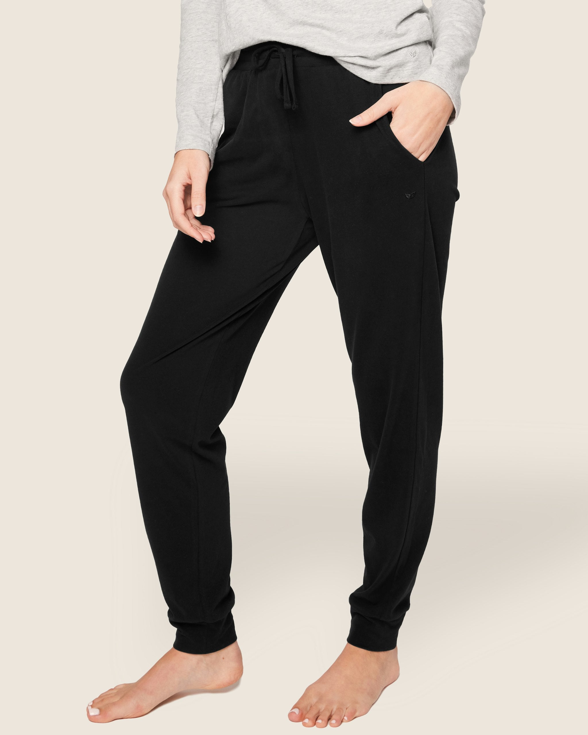 Women's Pima Lounge Pants in Navy in Black#Color_Black