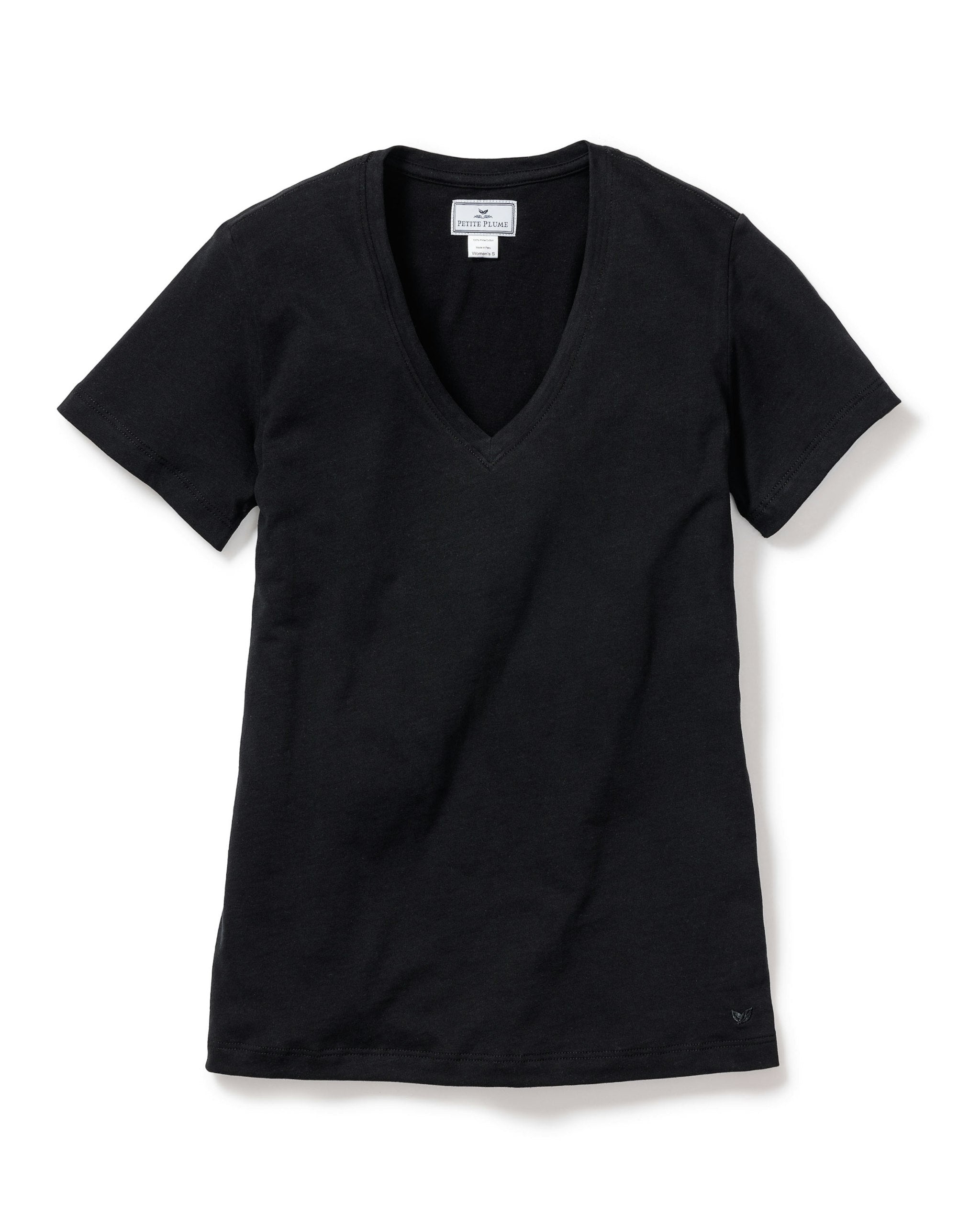 Women's Pima Short Sleeve Top in Camel in Black#Color_Black