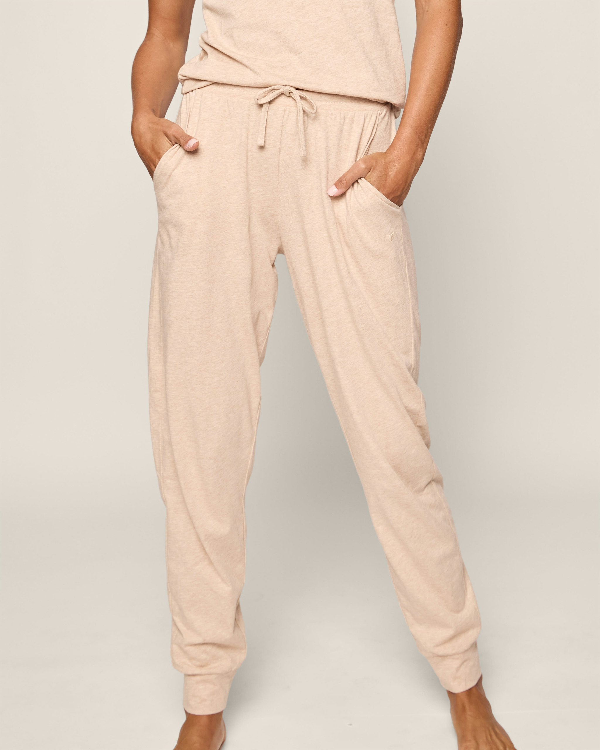 Women's Pima Lounge Pants in Black in Camel#Color_Camel