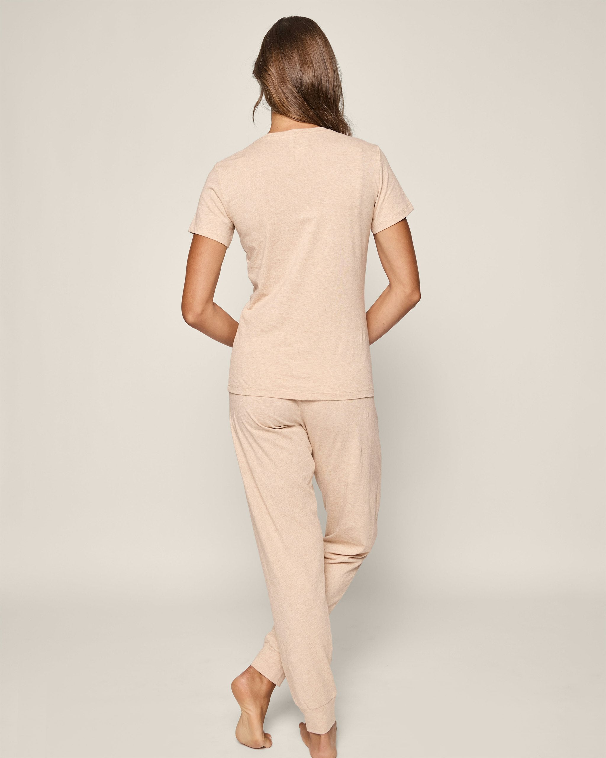 Women's Pima Lounge Pants in Navy in Camel#Color_Camel