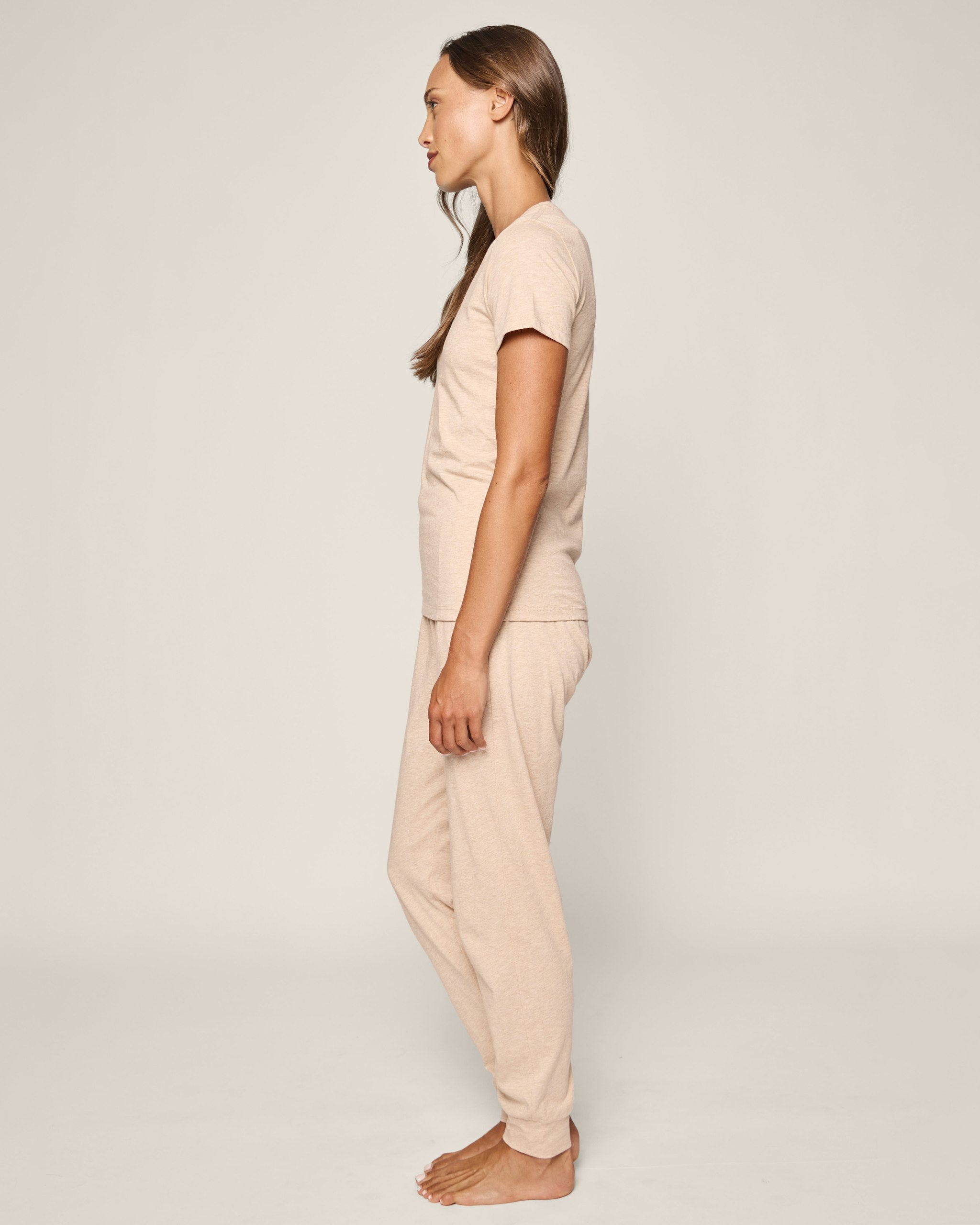 Women's Pima Lounge Pants in Navy in Camel#Color_Camel